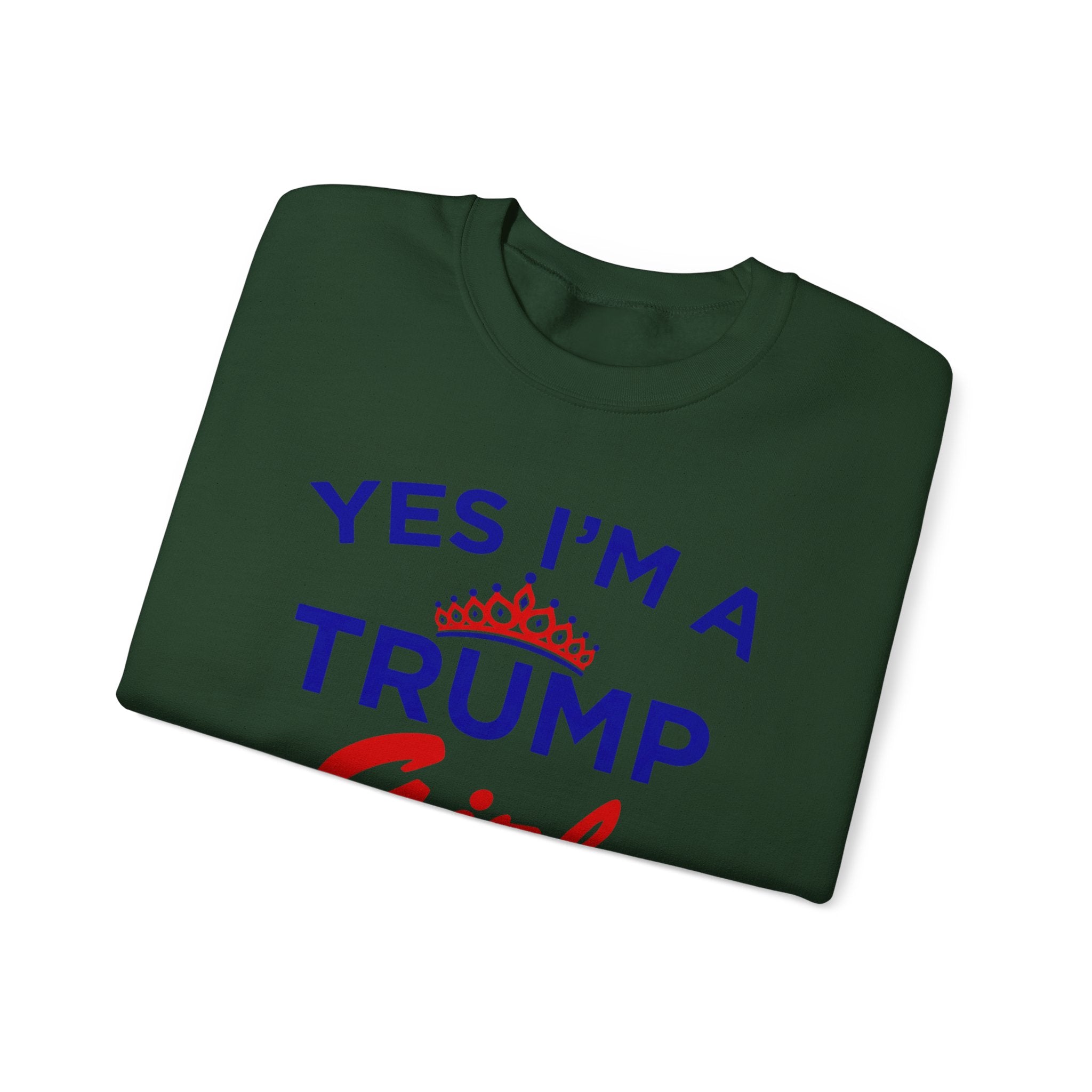 Trump Girl Crewneck Sweatshirt - "Yes I'm a Trump Girl, Deal With It" Patriotic Women's Pullover