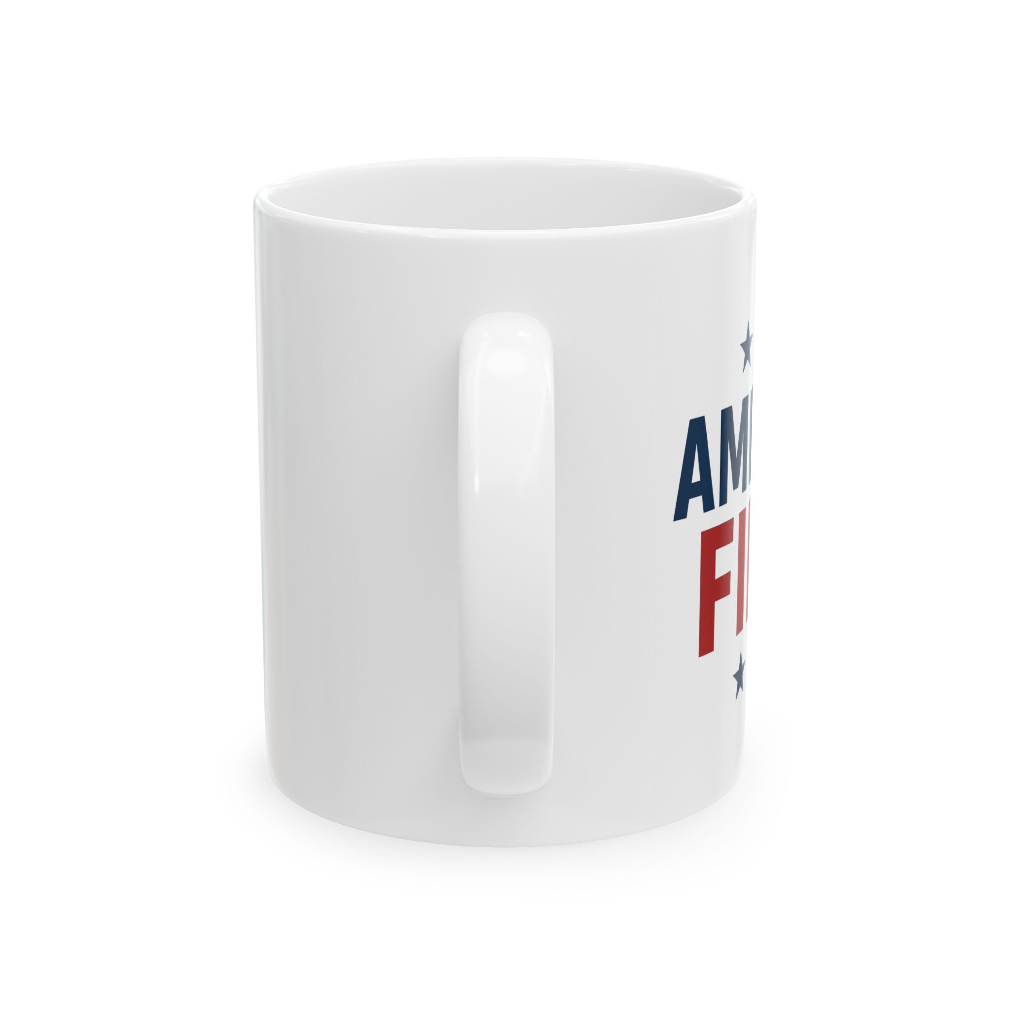 Patriotic 'America First' Ceramic Mug – 11oz & 15oz
