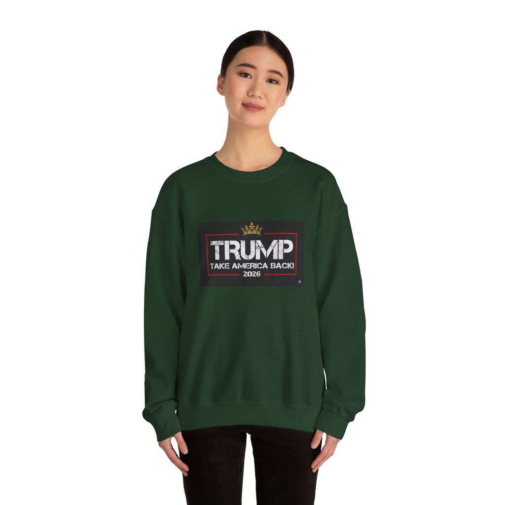 Crewneck Sweatshirt — "TAKE AMERICA BACK" 2028 Political Graphic