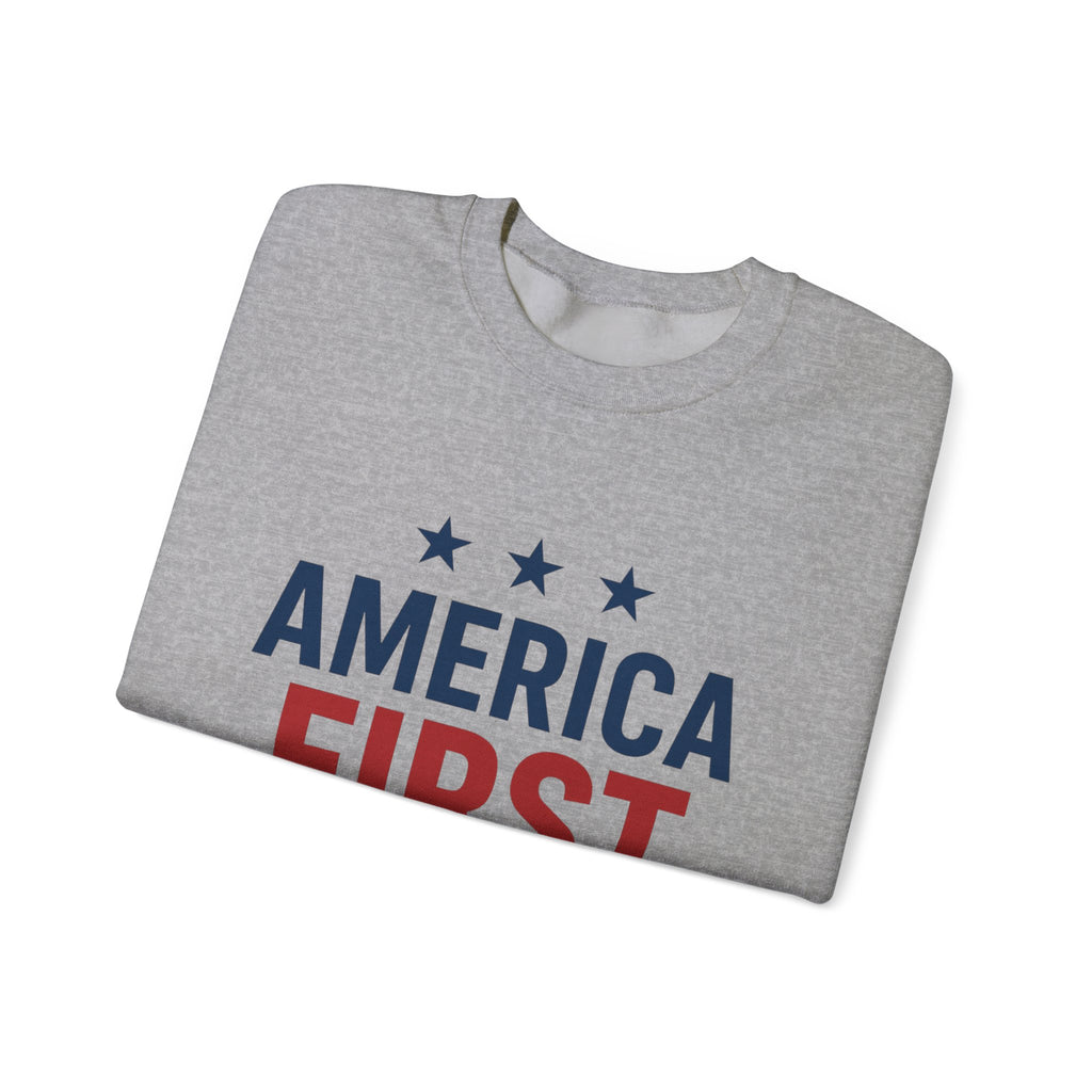 America First Sweatshirt — Patriotic Crewneck Pullover