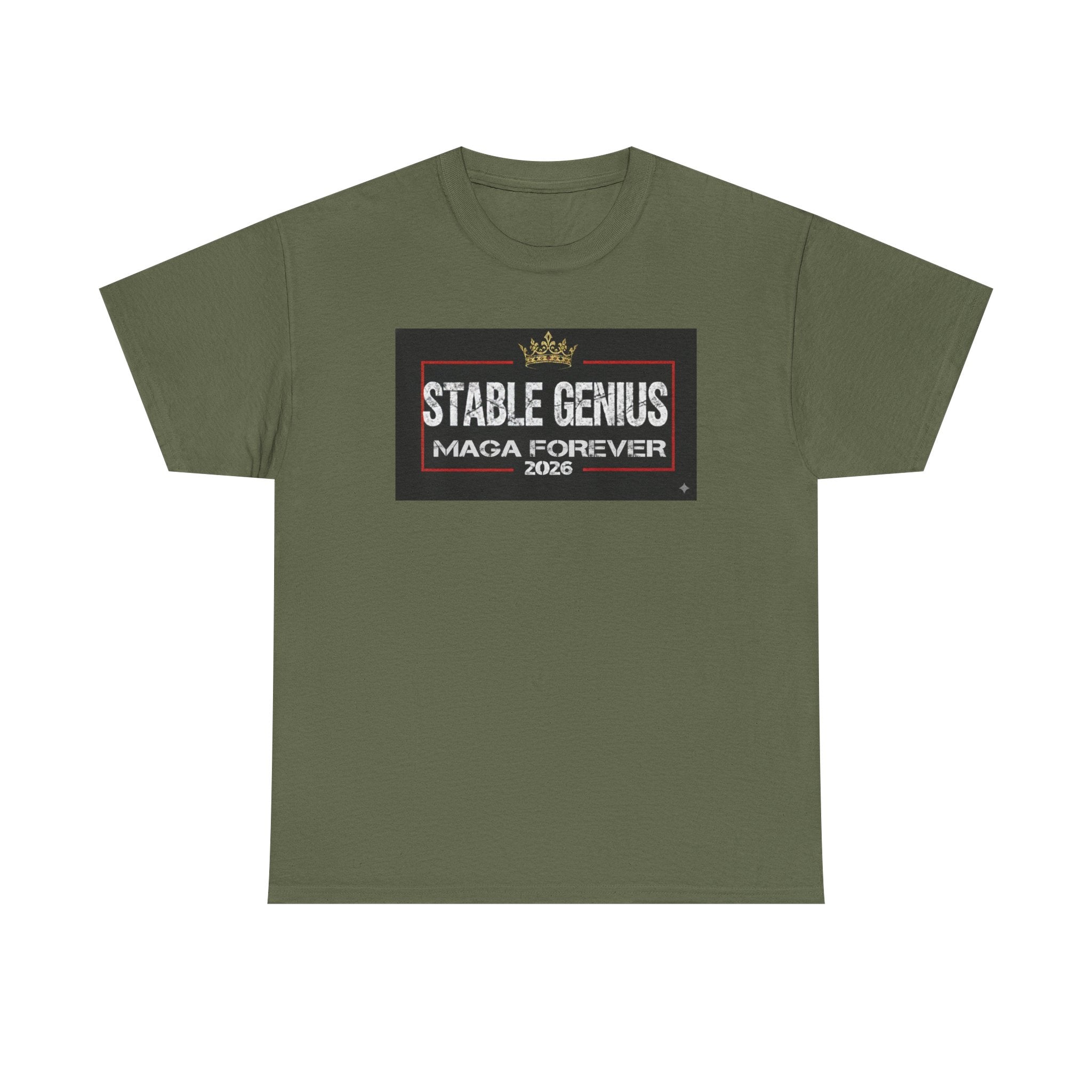Unisex Heavy Cotton Tee--"Stable Genius MAGA Forever"