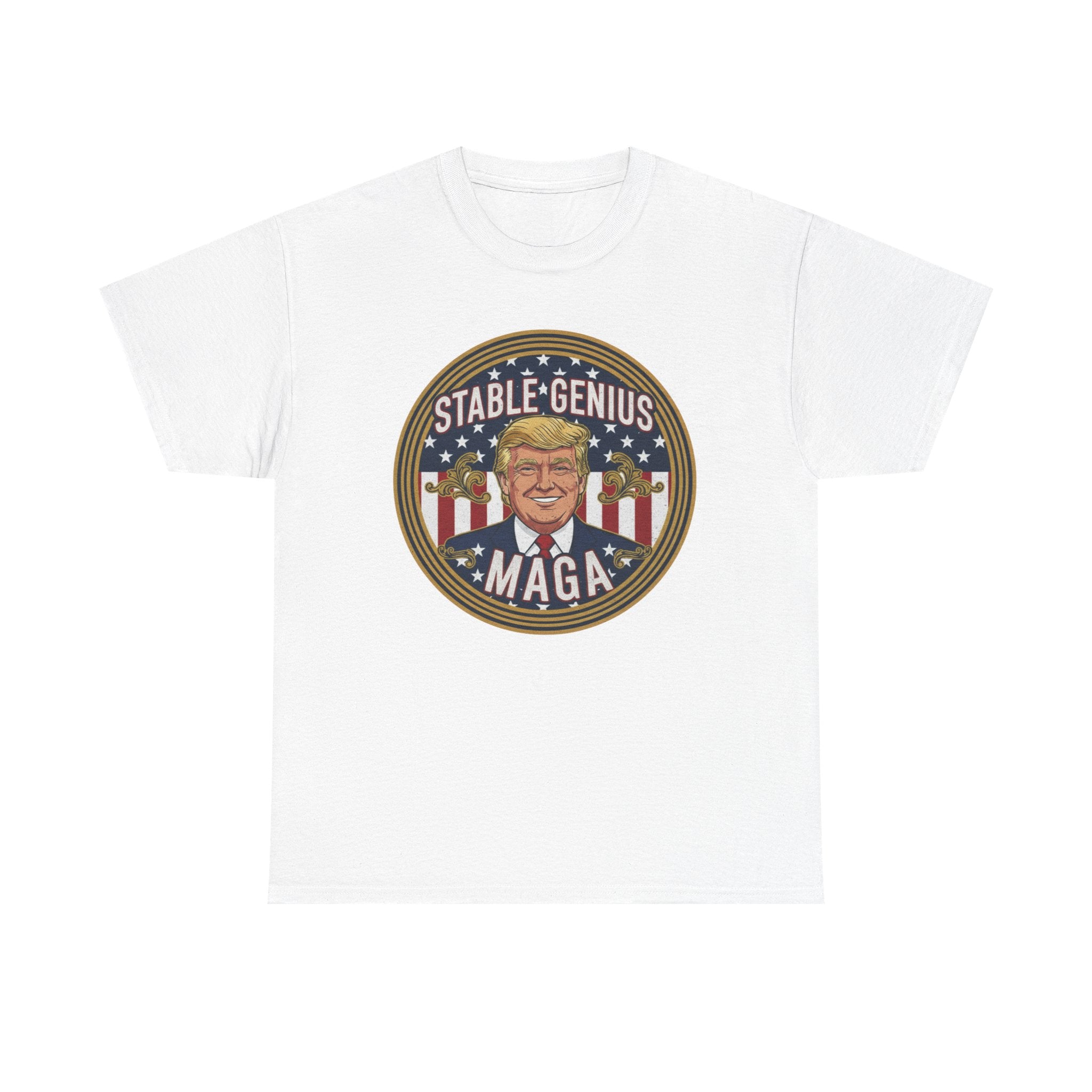 Unisex Heavy Cotton Tee--"Stable Genuis MAGA"