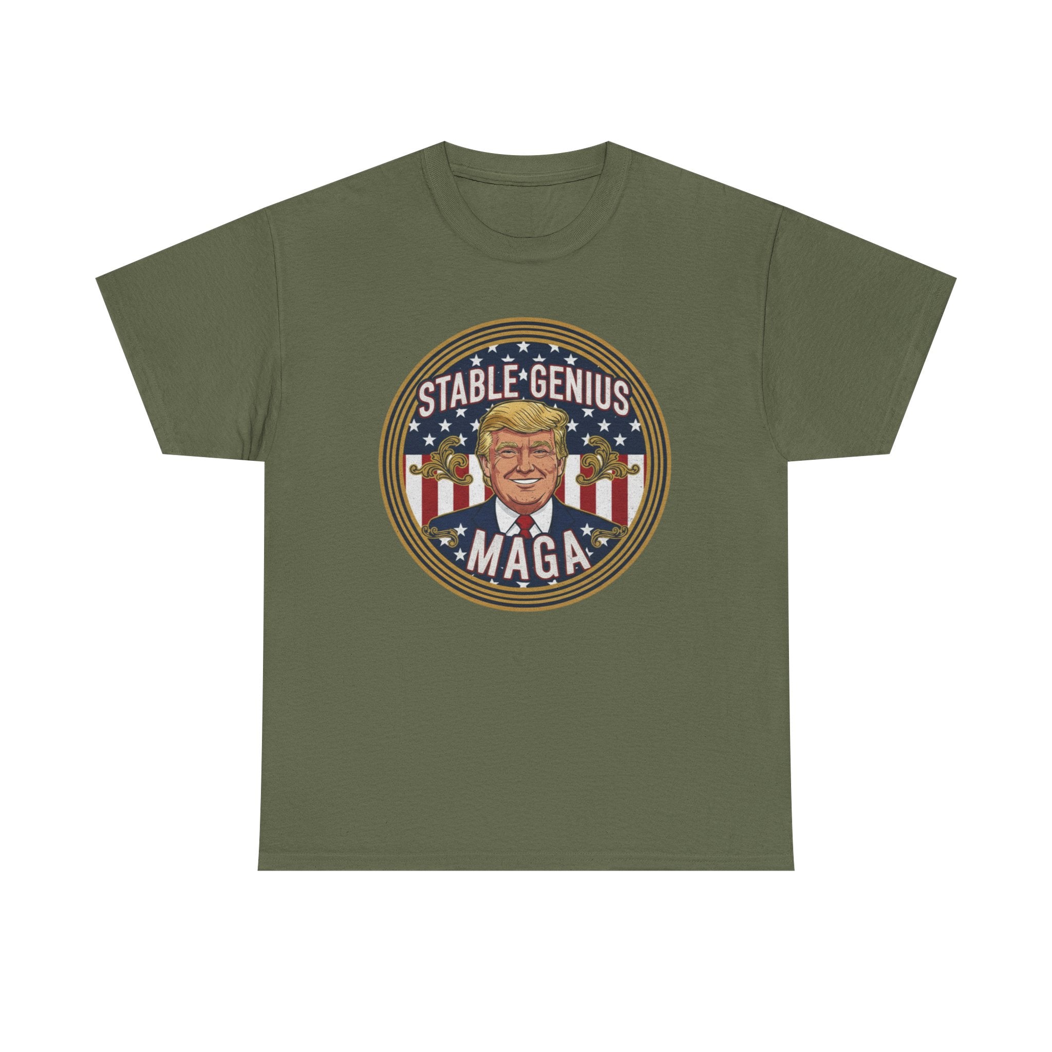 Unisex Heavy Cotton Tee--"Stable Genuis MAGA"