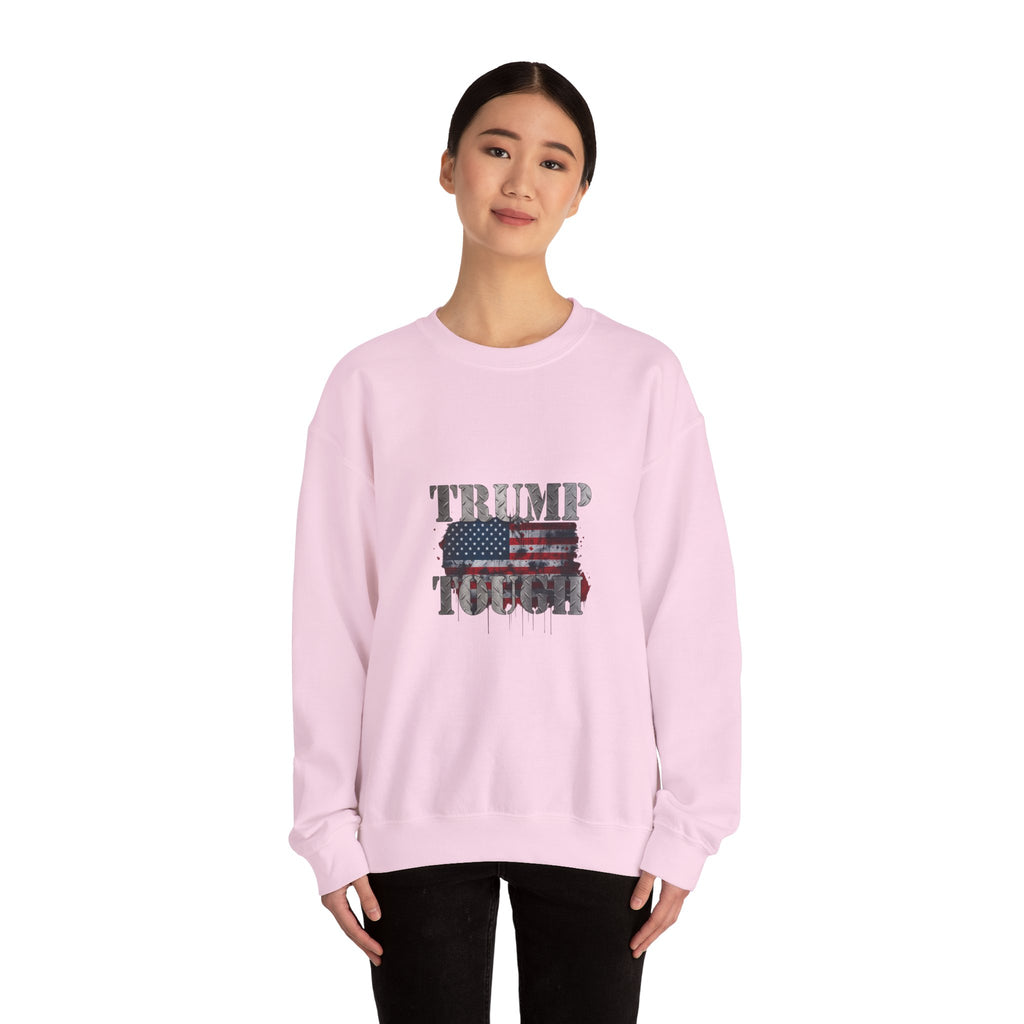 Patriotic 'TRUMP TOUCH' Sweatshirt – Distressed American Flag Crewneck