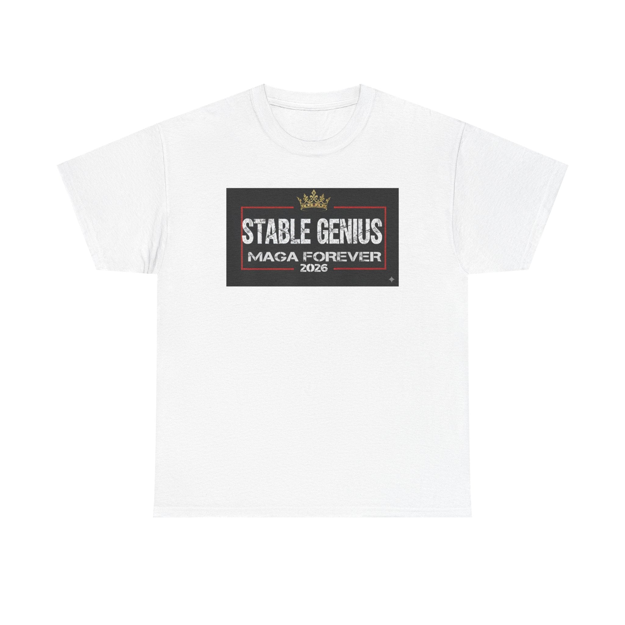 Unisex Heavy Cotton Tee--"Stable Genius MAGA Forever"