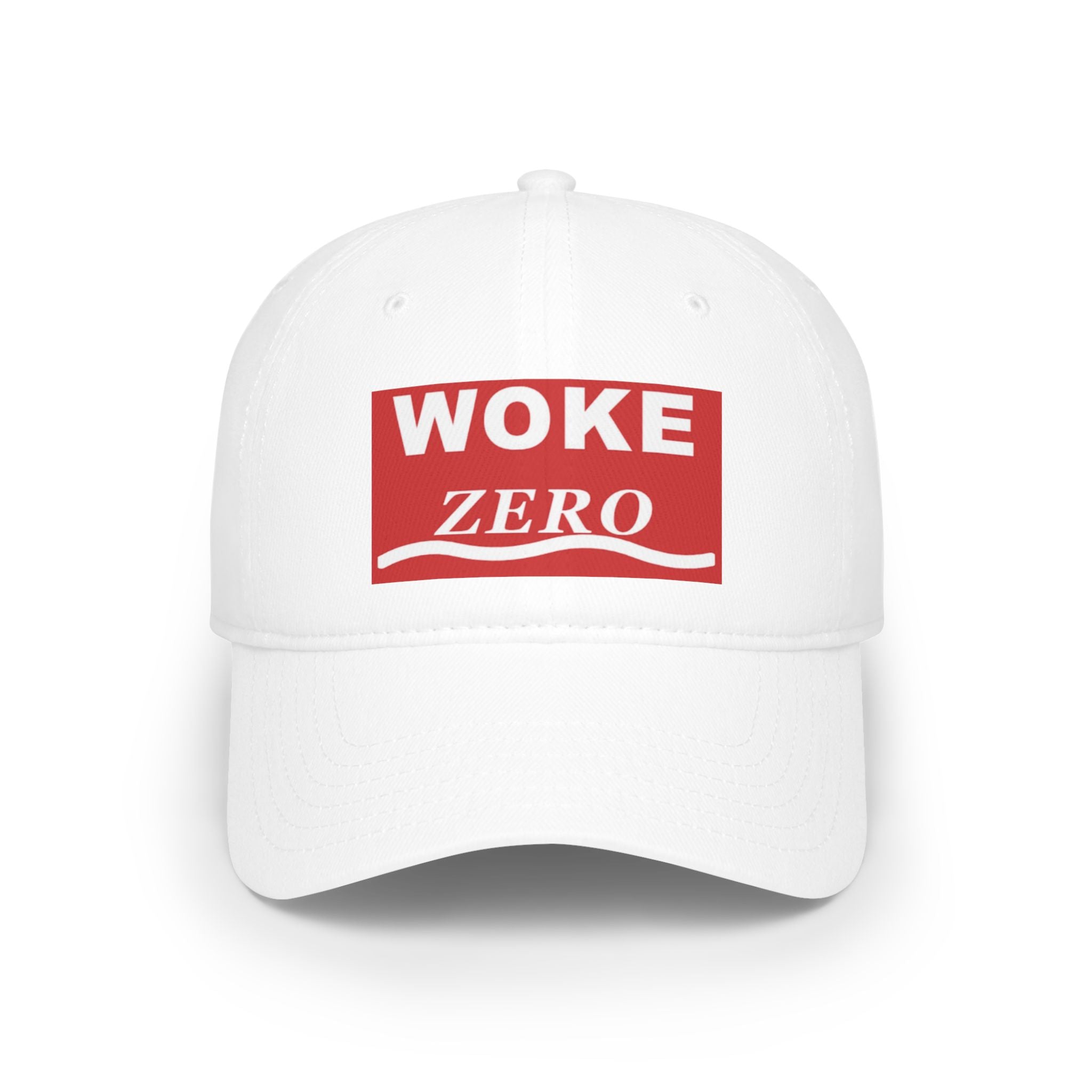 Woke Zero Baseball Cap — Bold Red Logo Low-Profile Hat