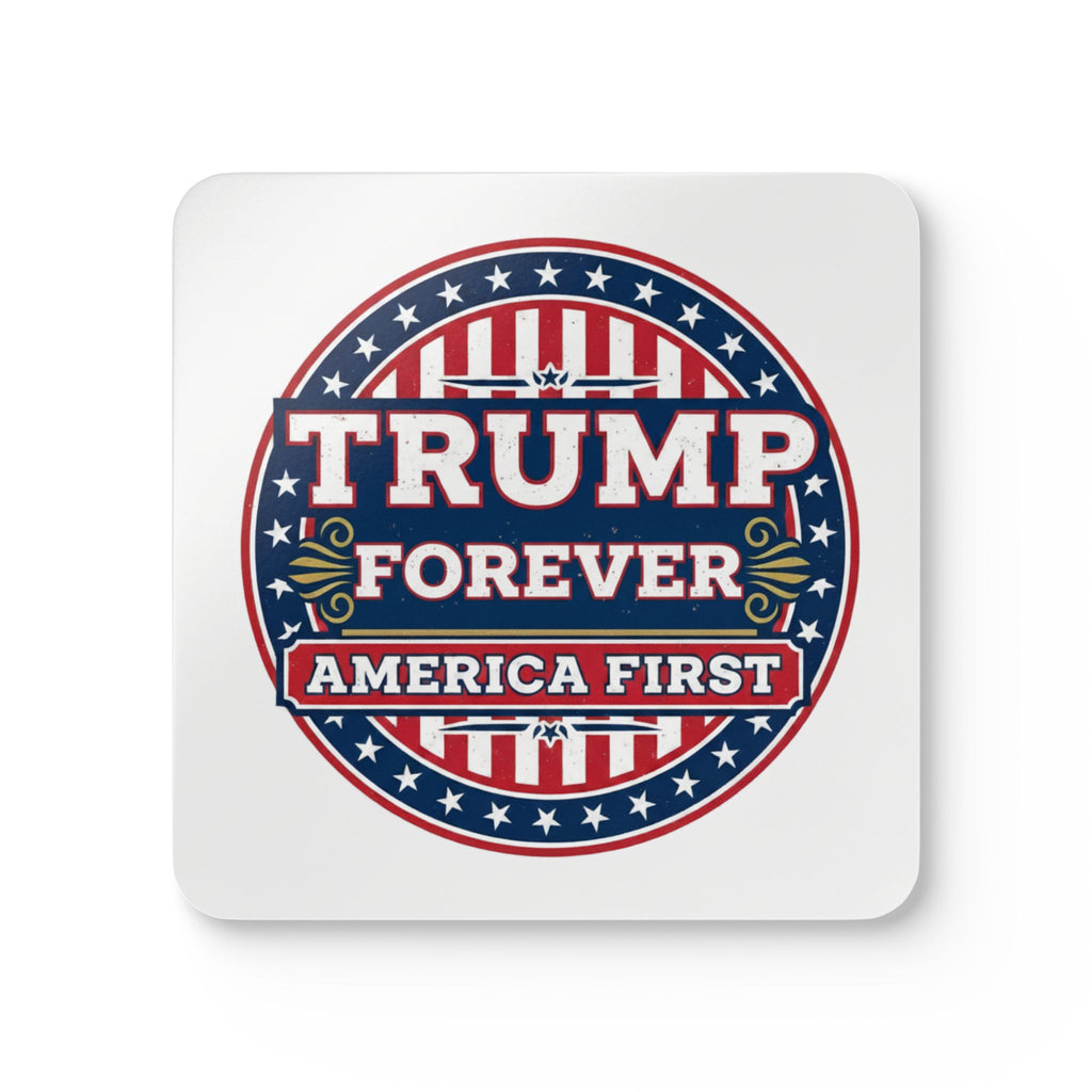 Trump Forever Cork Coaster Set — America First Drink Coasters (Political Memorabilia)