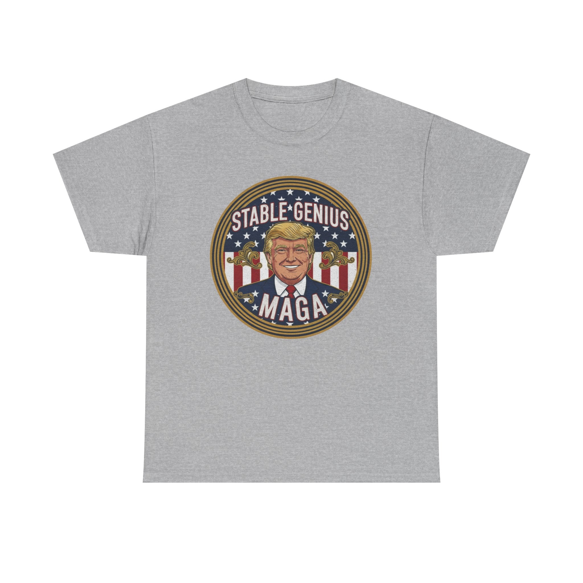 Unisex Heavy Cotton Tee--"Stable Genuis MAGA"