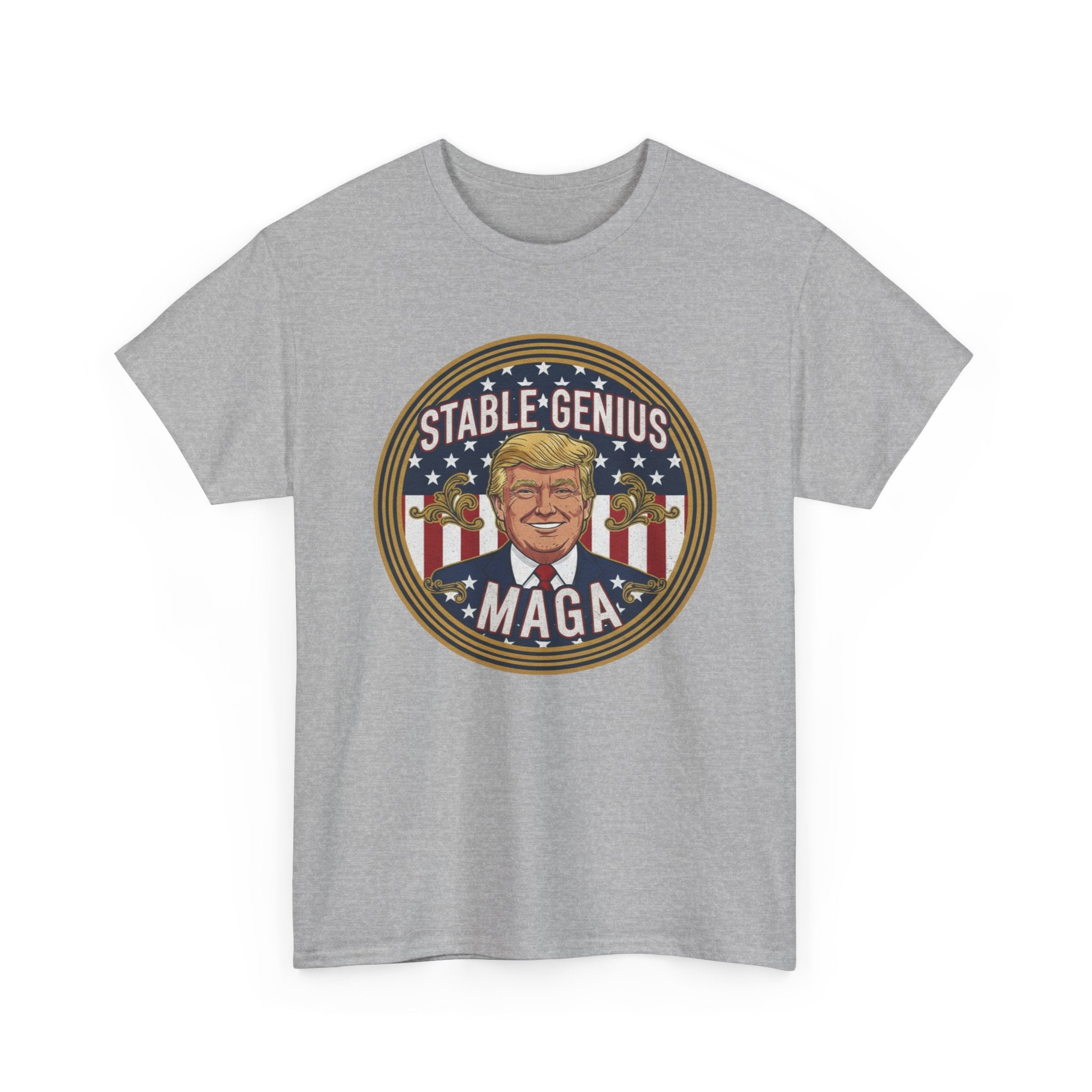 Unisex Heavy Cotton Tee--"Stable Genuis MAGA"
