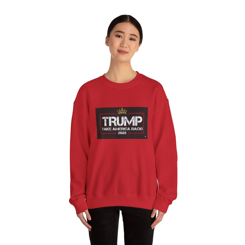 Crewneck Sweatshirt — "TAKE AMERICA BACK" 2028 Political Graphic