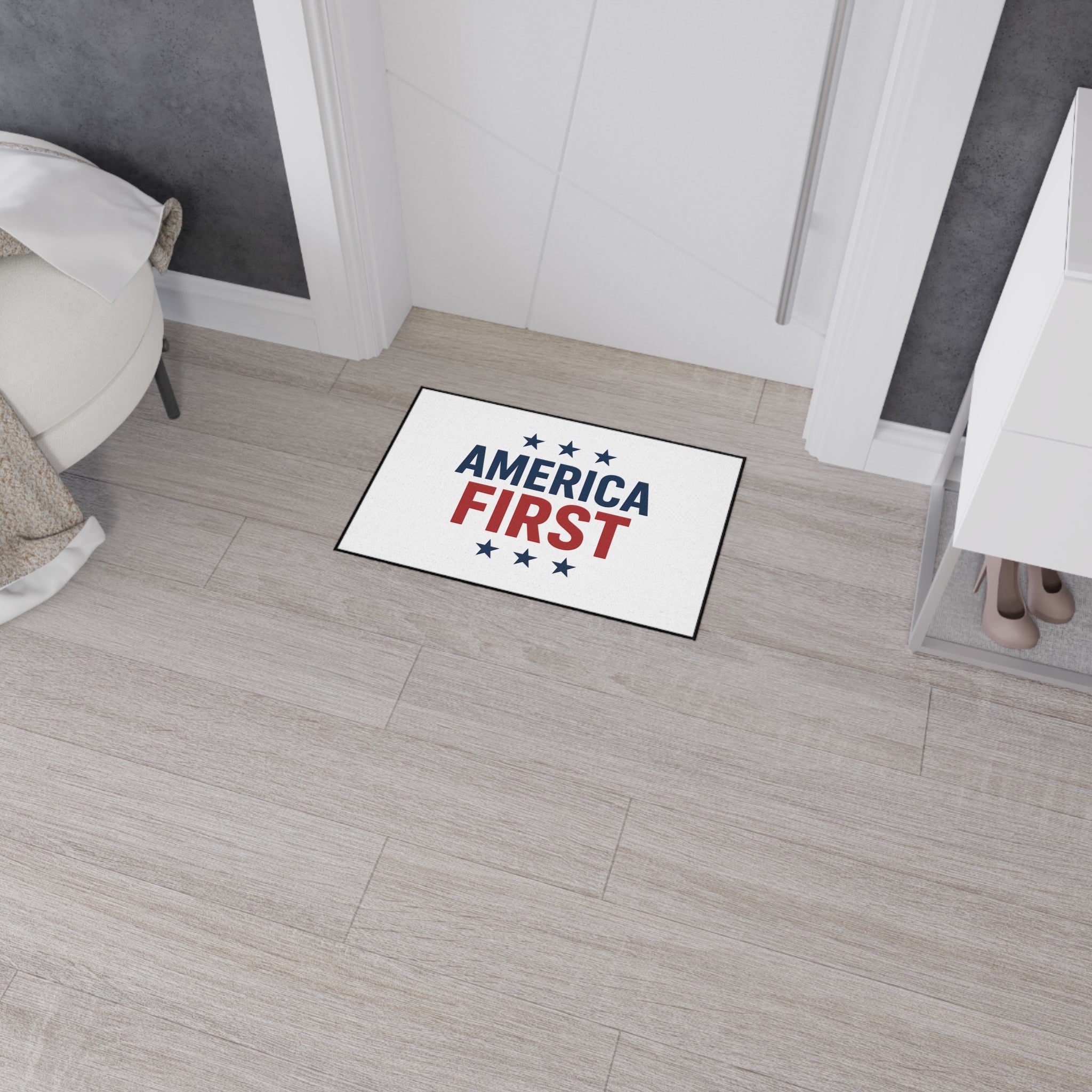 America First Patriotic Floor Mat