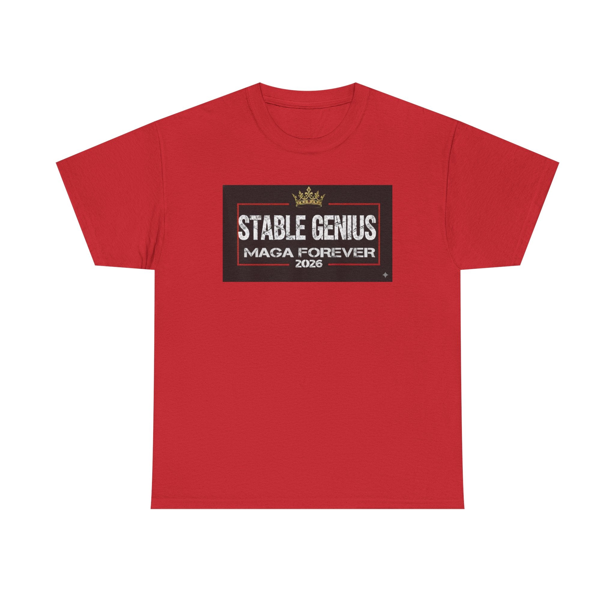 Unisex Heavy Cotton Tee--"Stable Genius MAGA Forever"