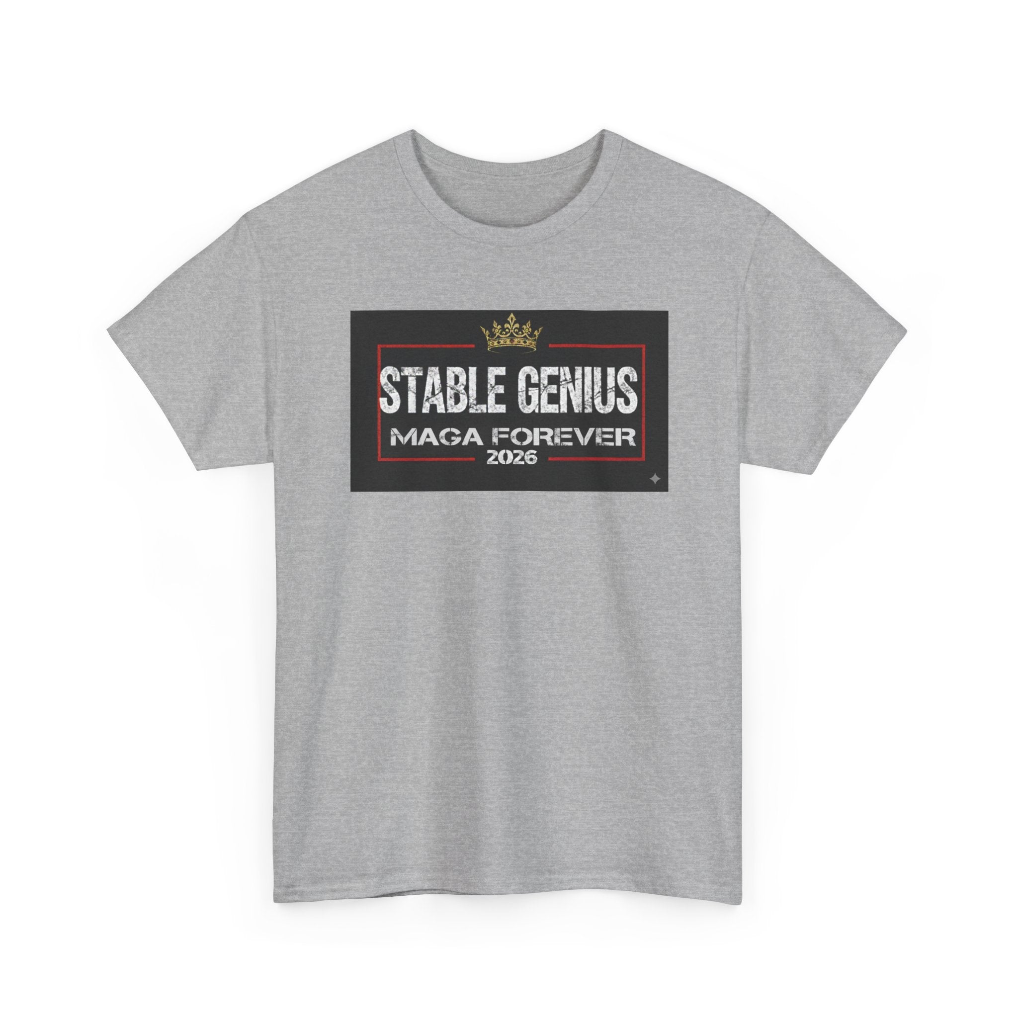 Unisex Heavy Cotton Tee--"Stable Genius MAGA Forever"