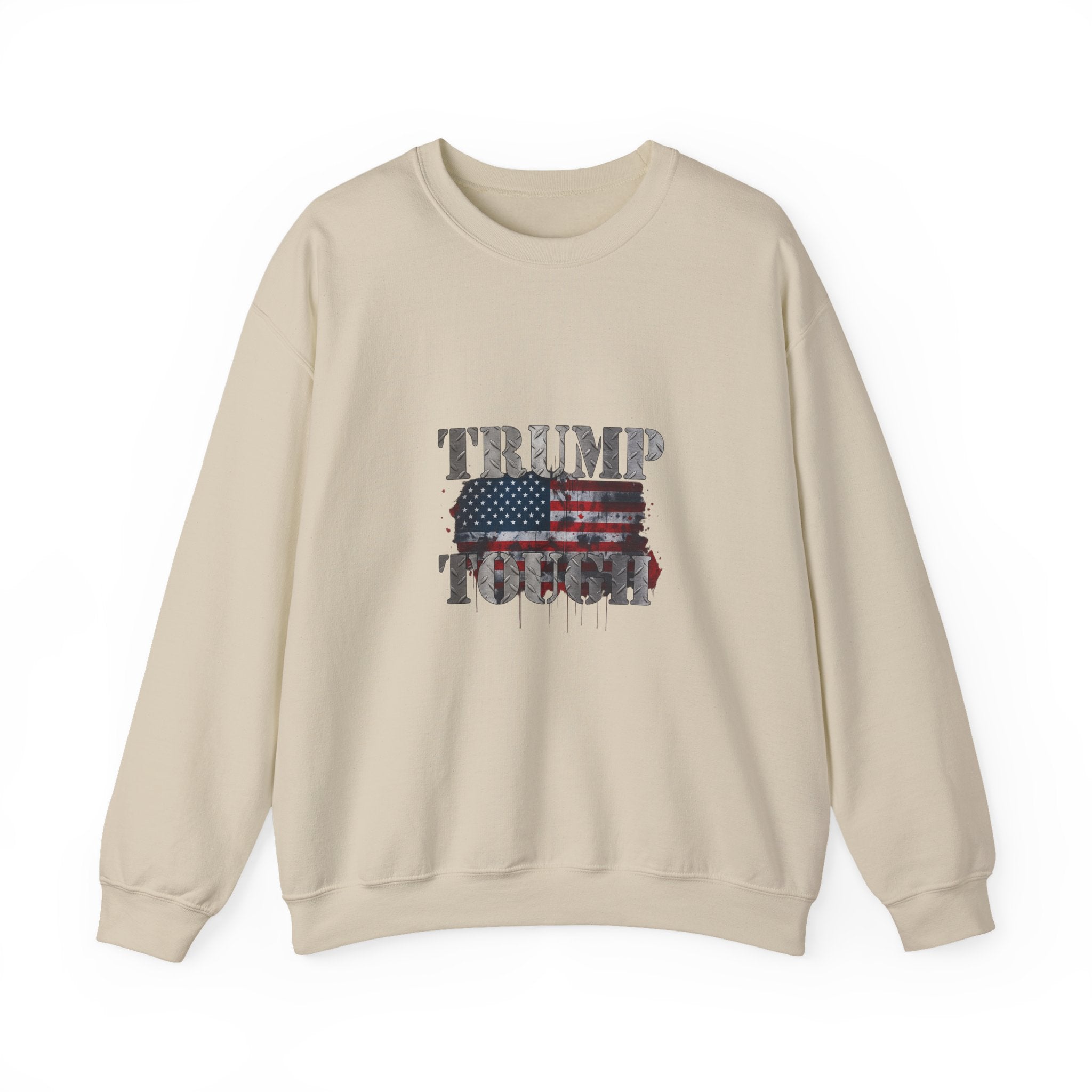 Patriotic 'TRUMP TOUCH' Sweatshirt – Distressed American Flag Crewneck
