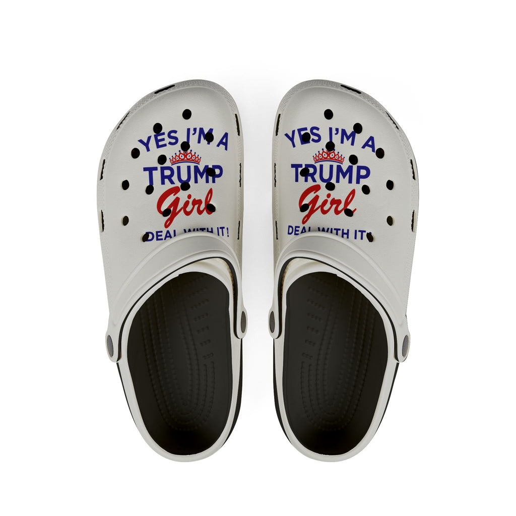 Trump Girl EVA Foam Clogs — "Yes I'm a Trump Girl" Printed Slip-On Shoes