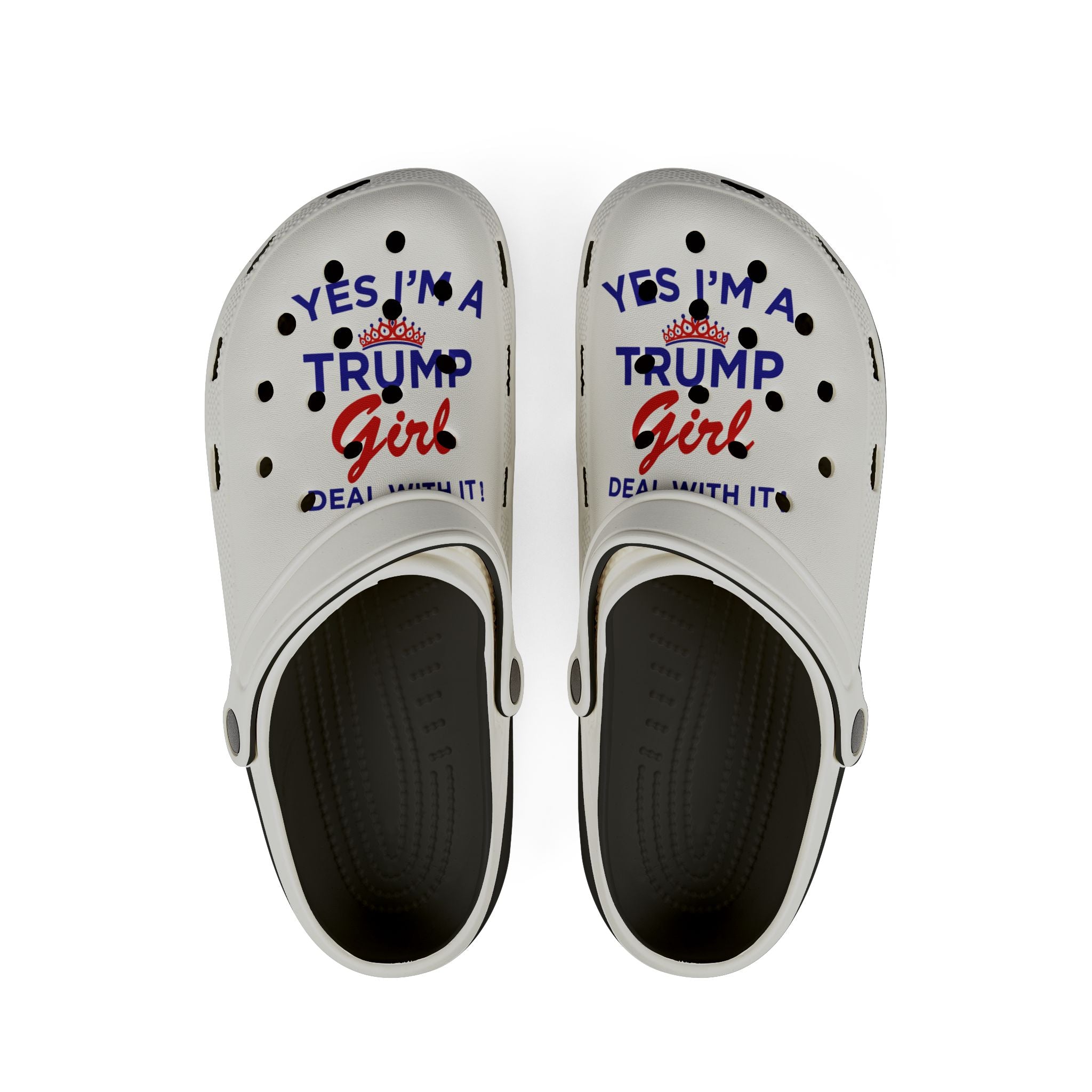 Trump Girl EVA Foam Clogs — "Yes I'm a Trump Girl" Printed Slip-On Shoes