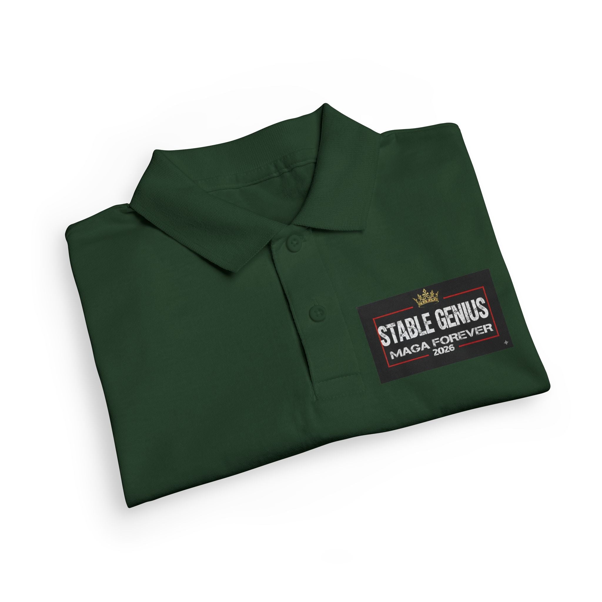 Youth Polo Shirt — 'Stable Genius' Patch Chest Logo