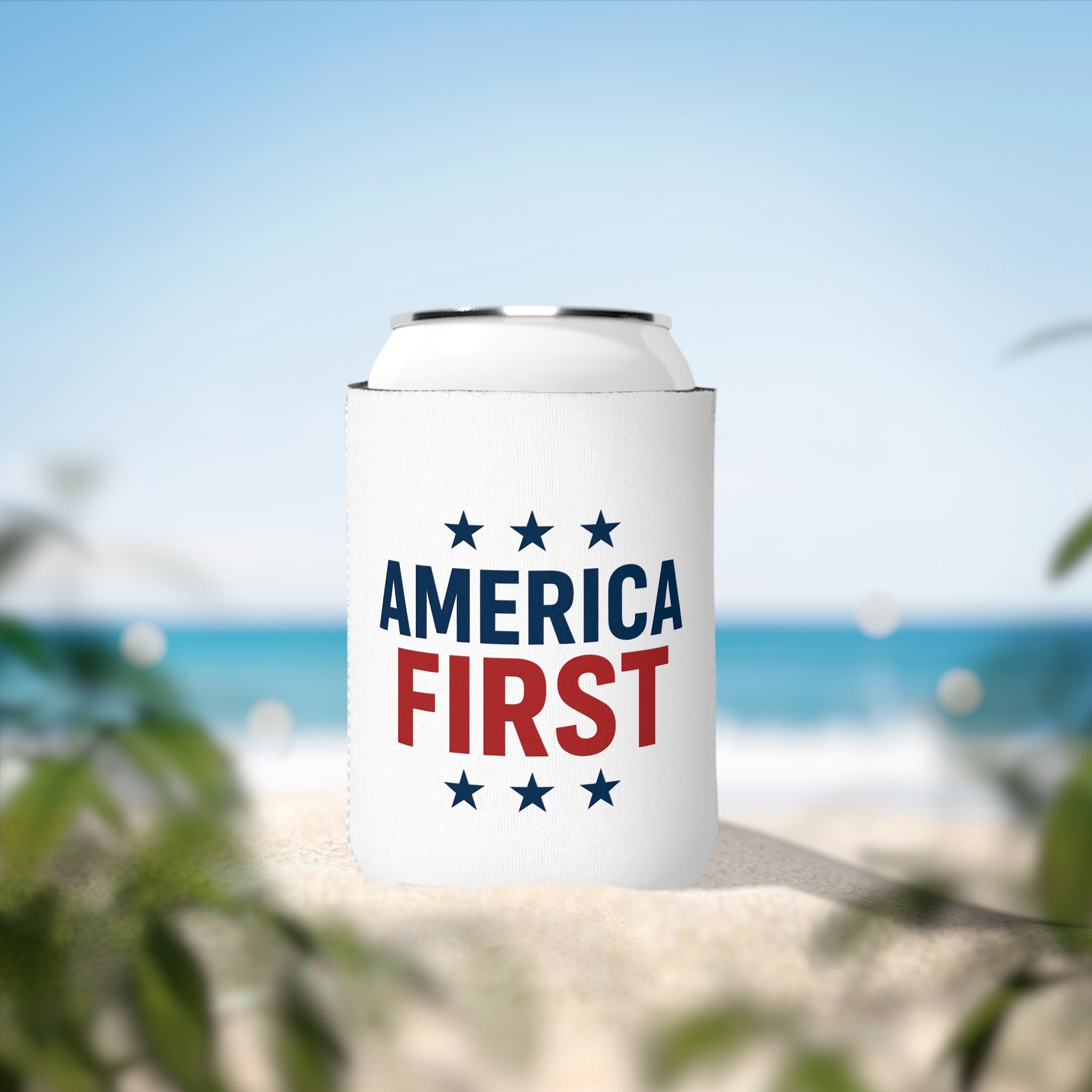 Can Cooler — "America First" Patriotic Beer Sleeve