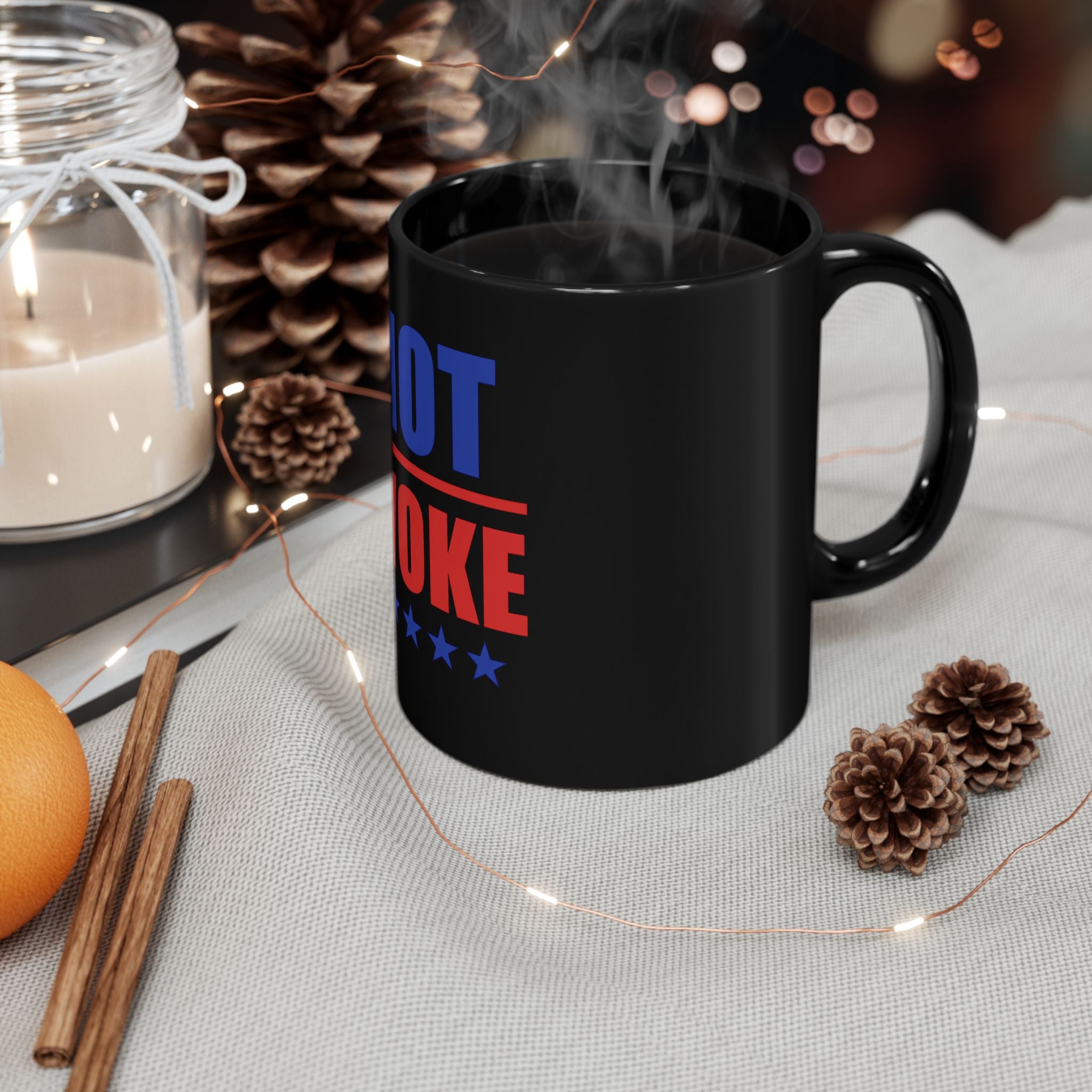 Not Woke Coffee Mug — Bold Patriotic Statement Black Mug (11oz & 15oz)