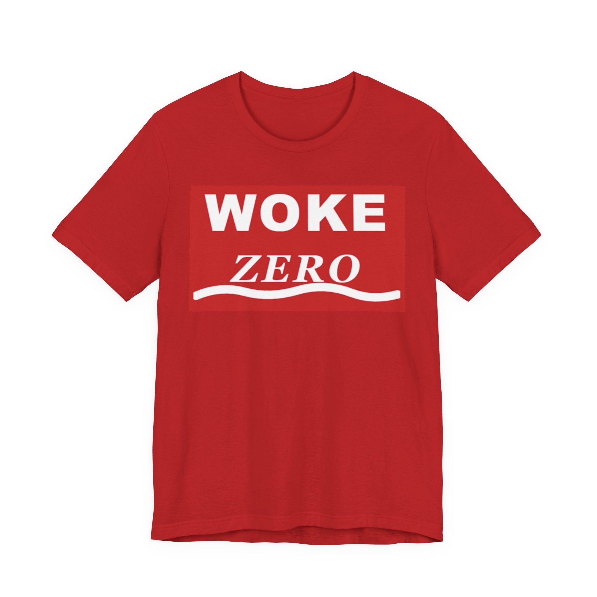 Woke Zero Tee — Bold Red Statement T-Shirt