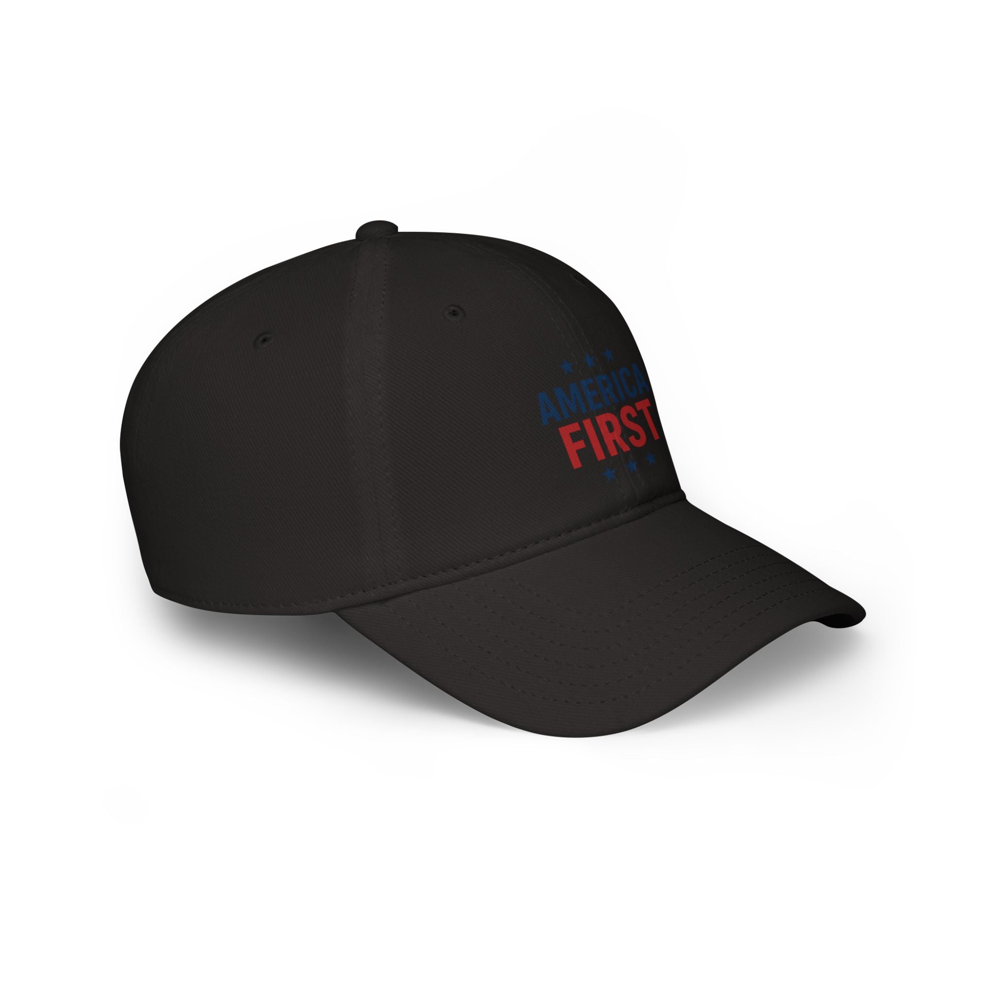 America First Baseball Cap — Patriotic Red & Blue Low Profile Hat