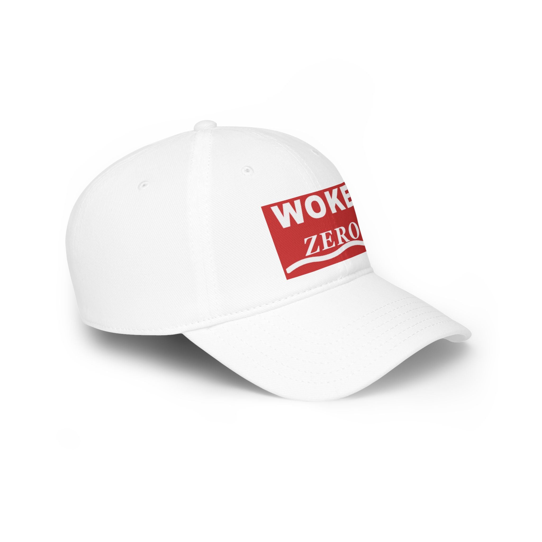 Woke Zero Baseball Cap — Bold Red Logo Low-Profile Hat