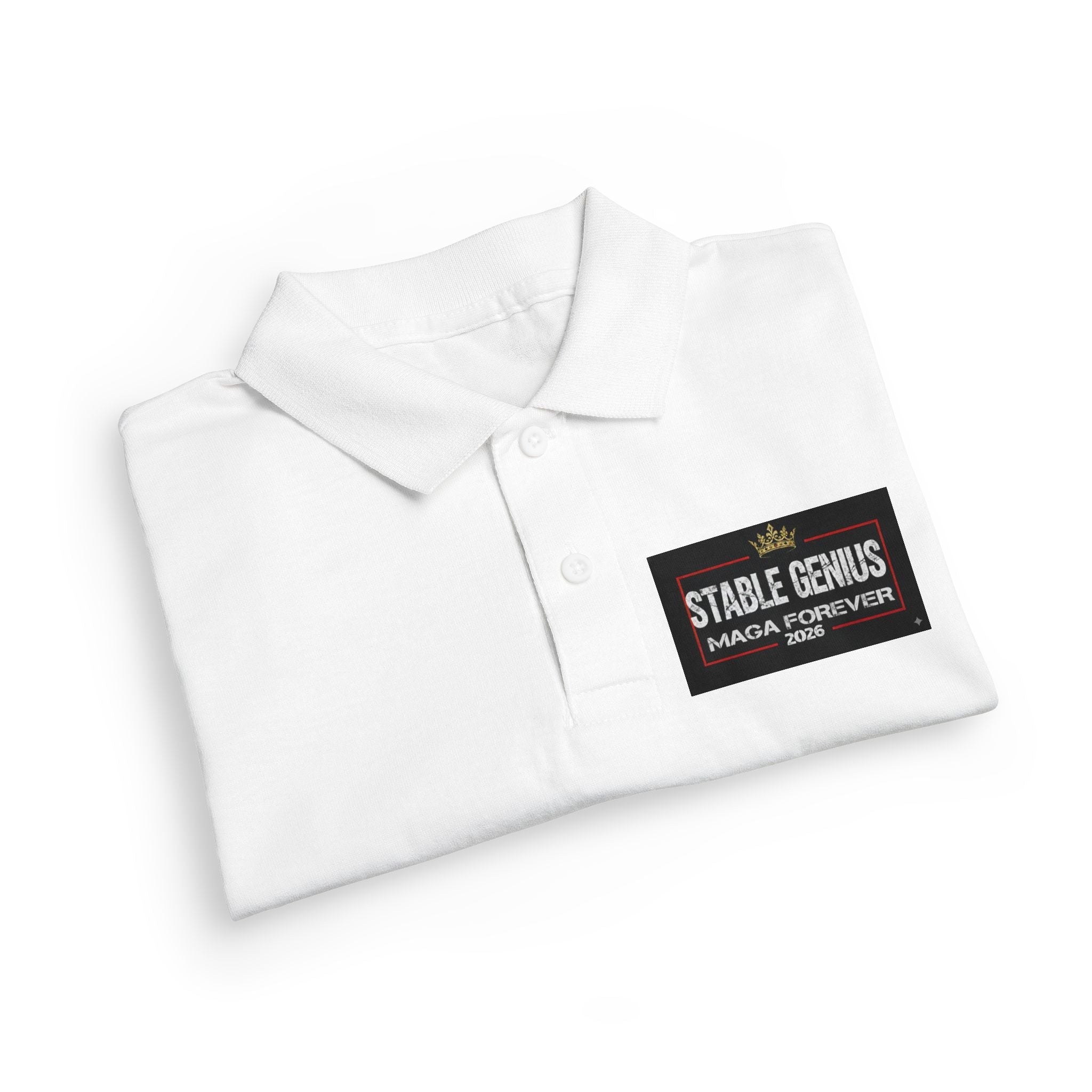 Youth Polo Shirt — 'Stable Genius' Patch Chest Logo