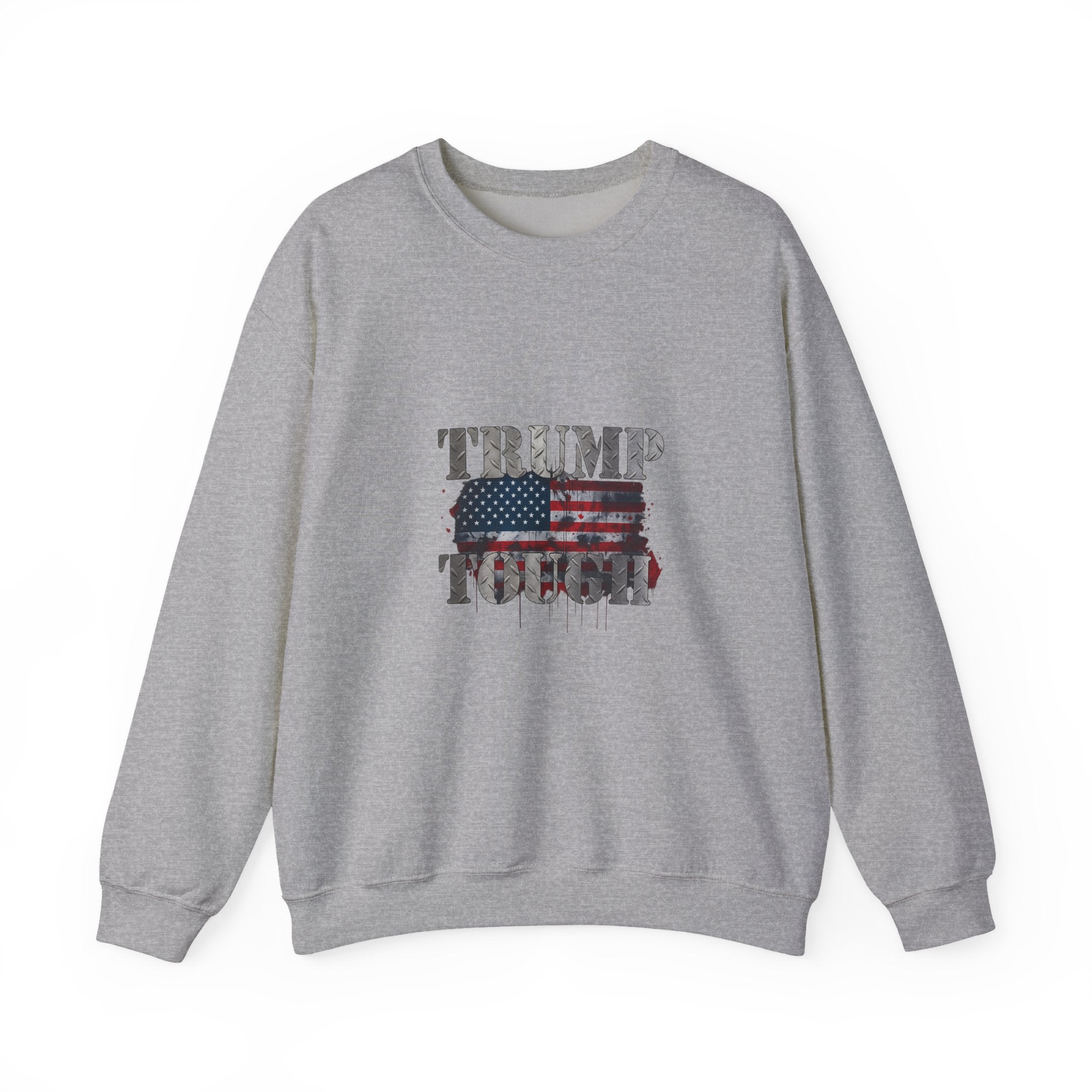 Patriotic 'TRUMP TOUCH' Sweatshirt – Distressed American Flag Crewneck
