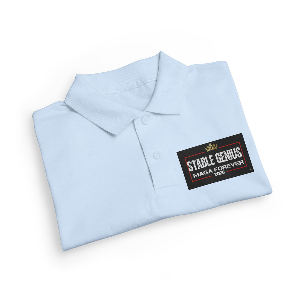 Youth Polo Shirt — 'Stable Genius' Patch Chest Logo