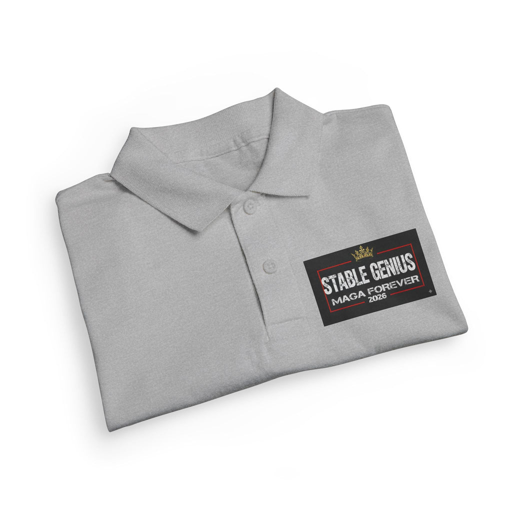 Youth Polo Shirt — 'Stable Genius' Patch Chest Logo