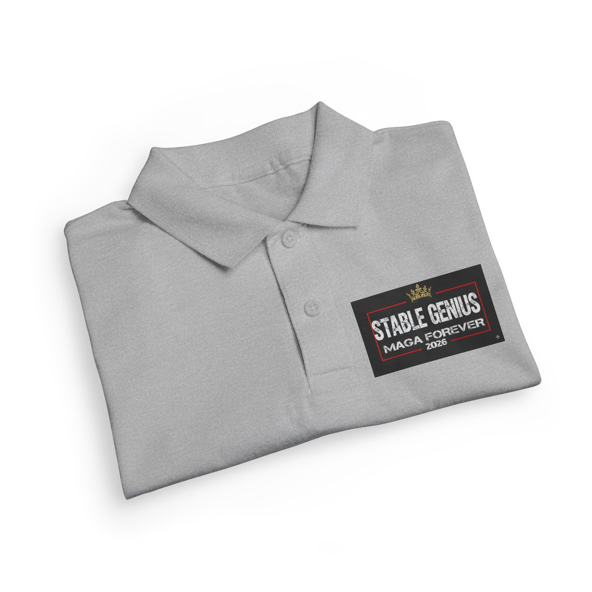 Youth Polo Shirt — 'Stable Genius' Patch Chest Logo