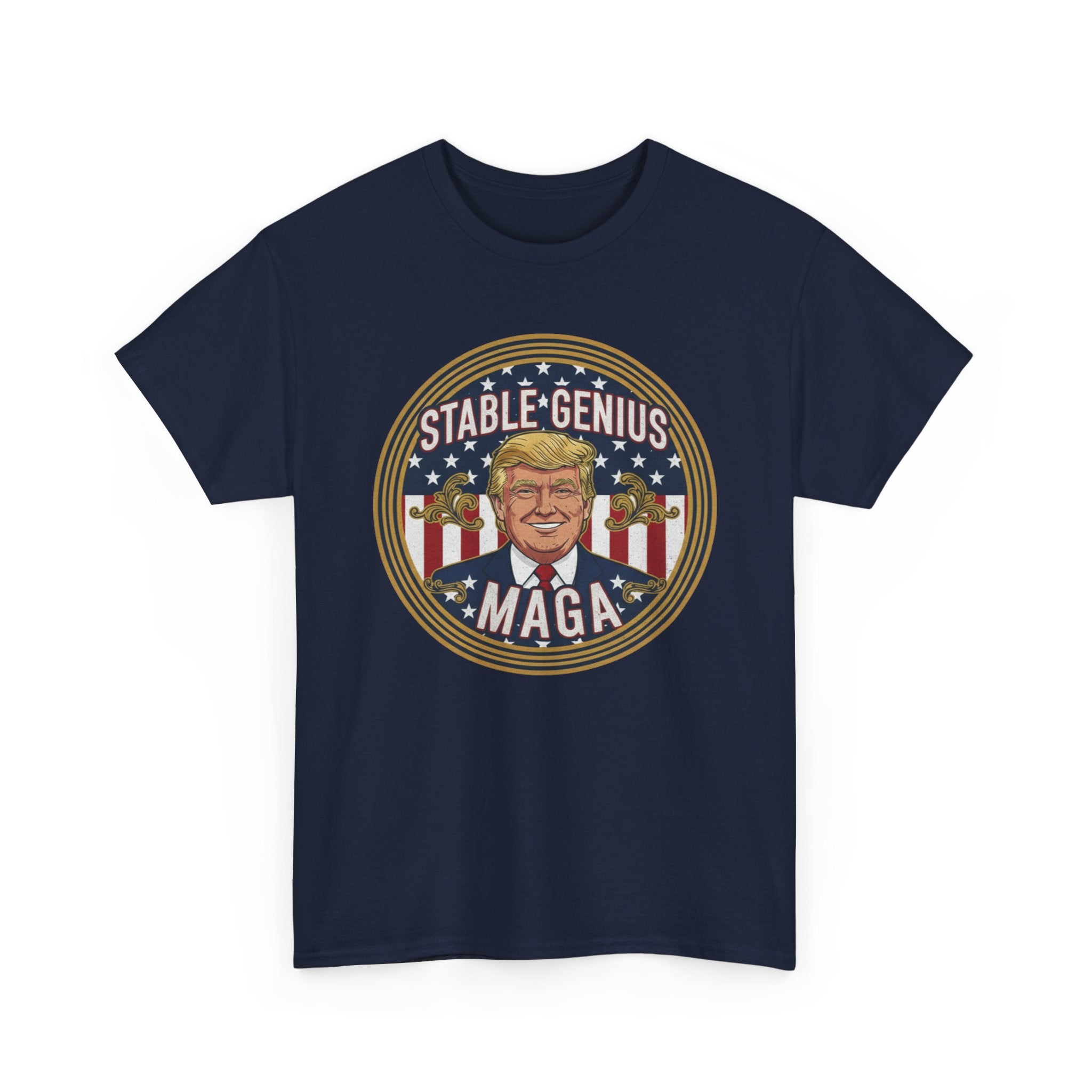 Unisex Heavy Cotton Tee--"Stable Genuis MAGA"