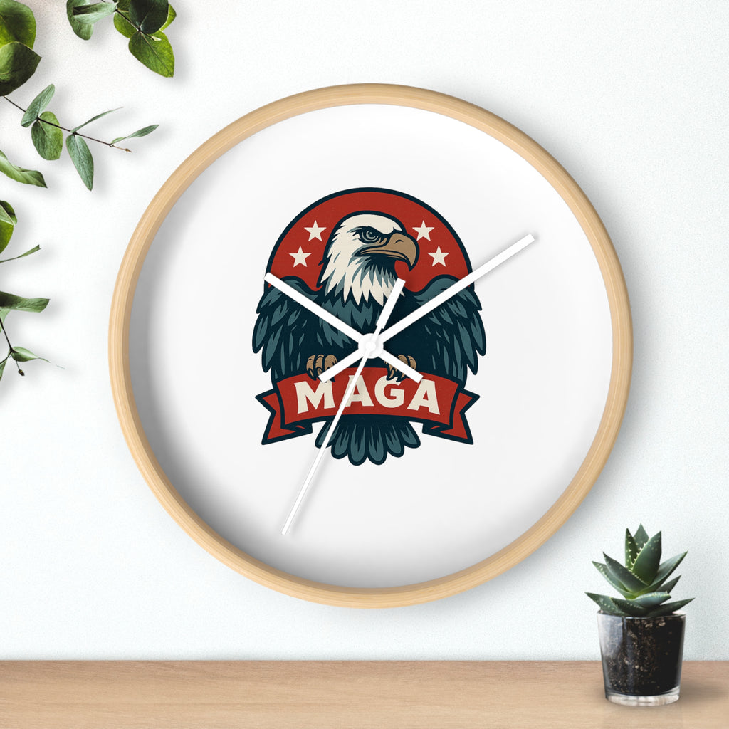 MAGA Eagle Wall Clock — Patriotic American Eagle Timepiece