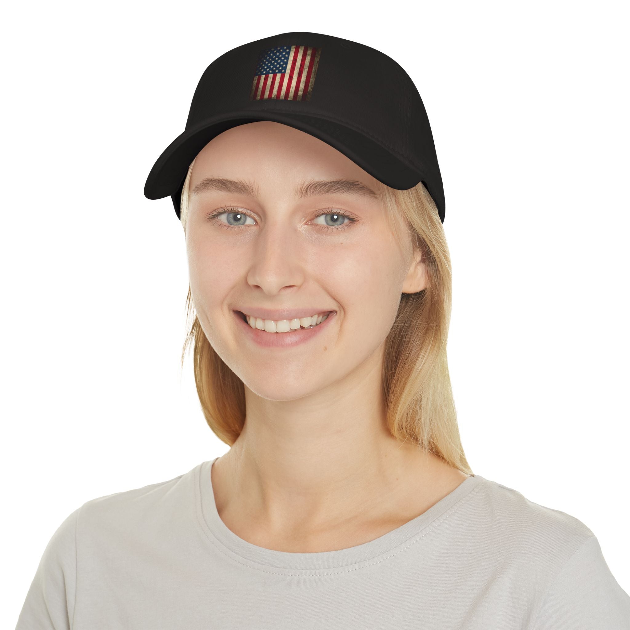 Unisex Distressed American Flag Low Profile Baseball Cap