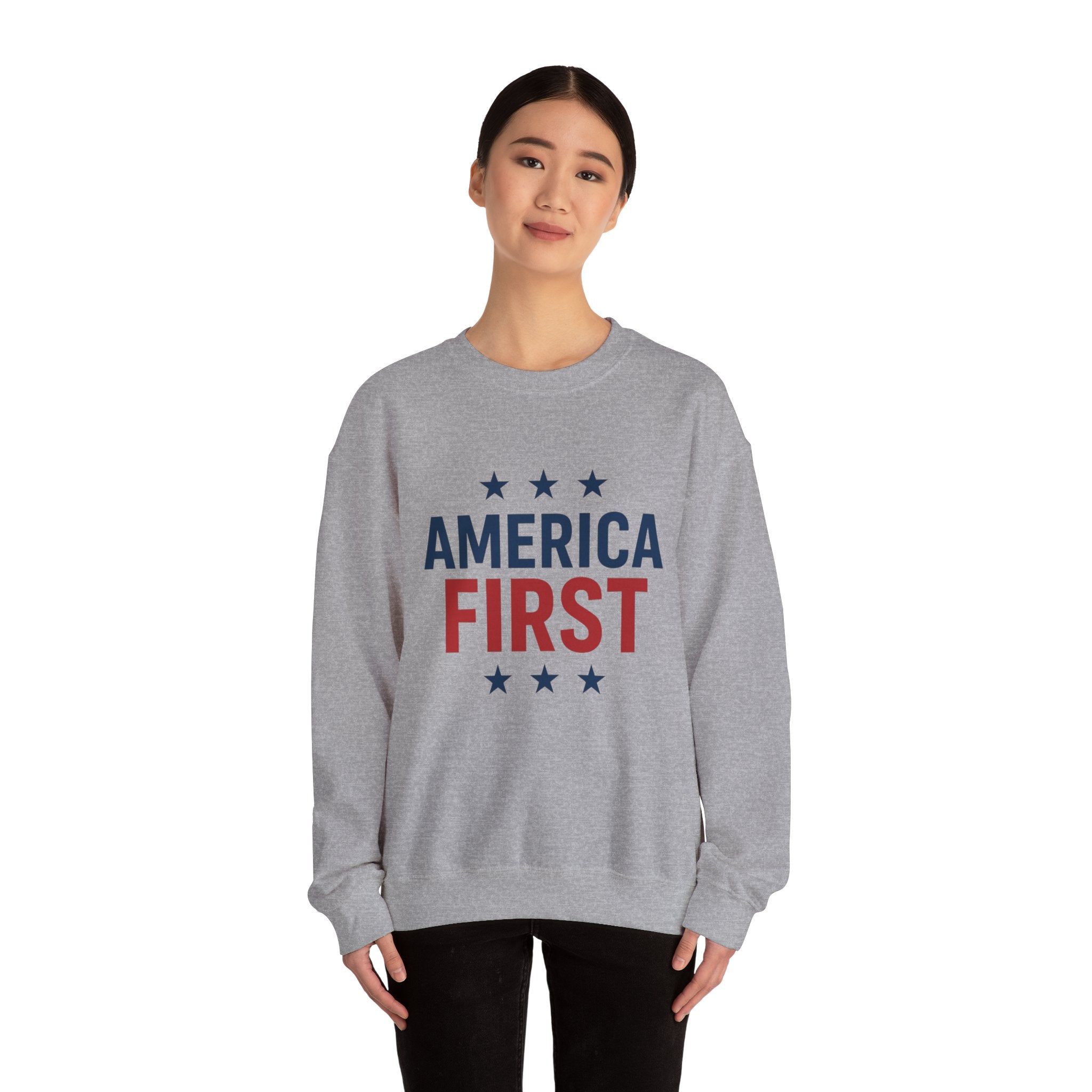America First Sweatshirt — Patriotic Crewneck Pullover