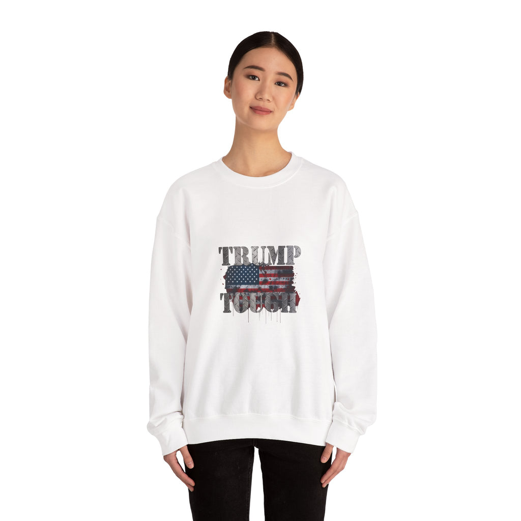 Patriotic 'TRUMP TOUCH' Sweatshirt – Distressed American Flag Crewneck