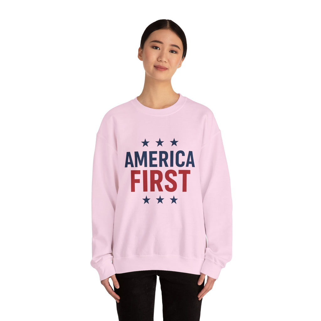 America First Sweatshirt — Patriotic Crewneck Pullover