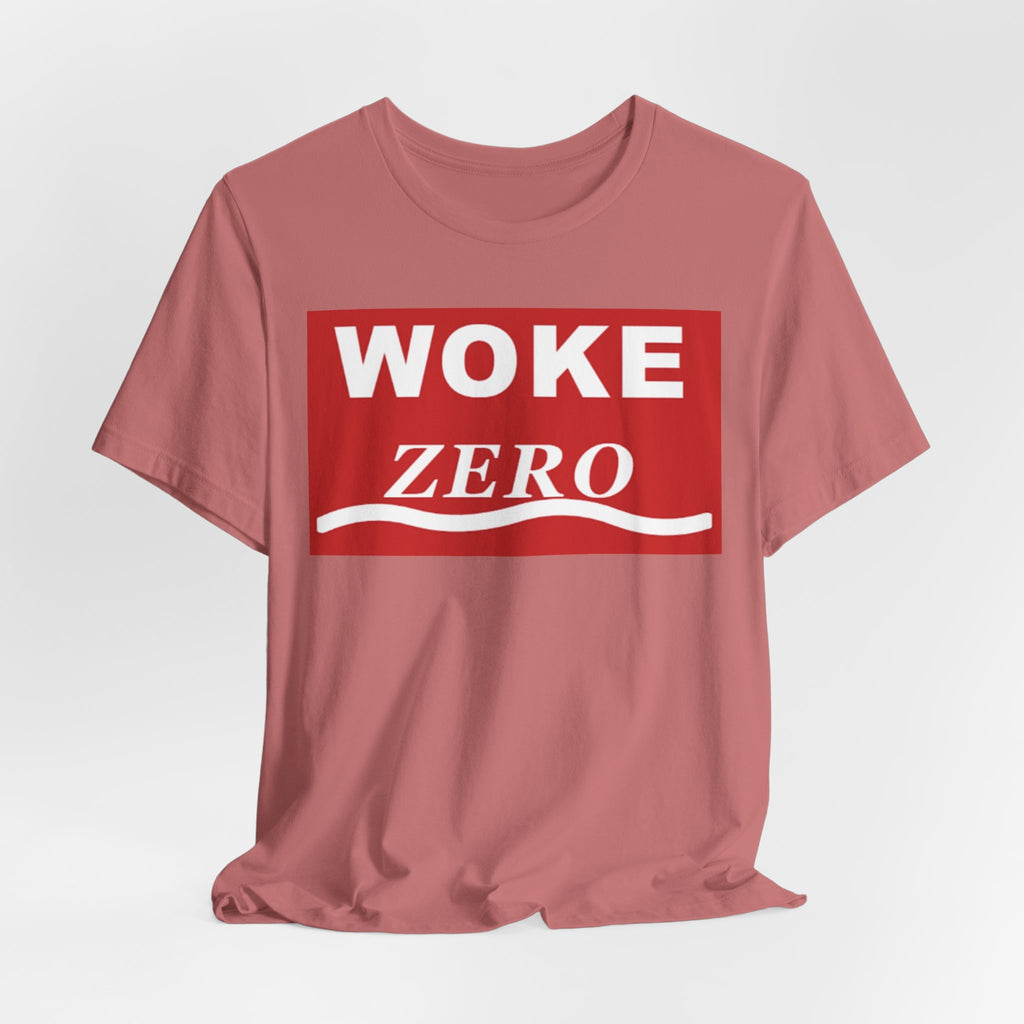Woke Zero Tee — Bold Red Statement T-Shirt