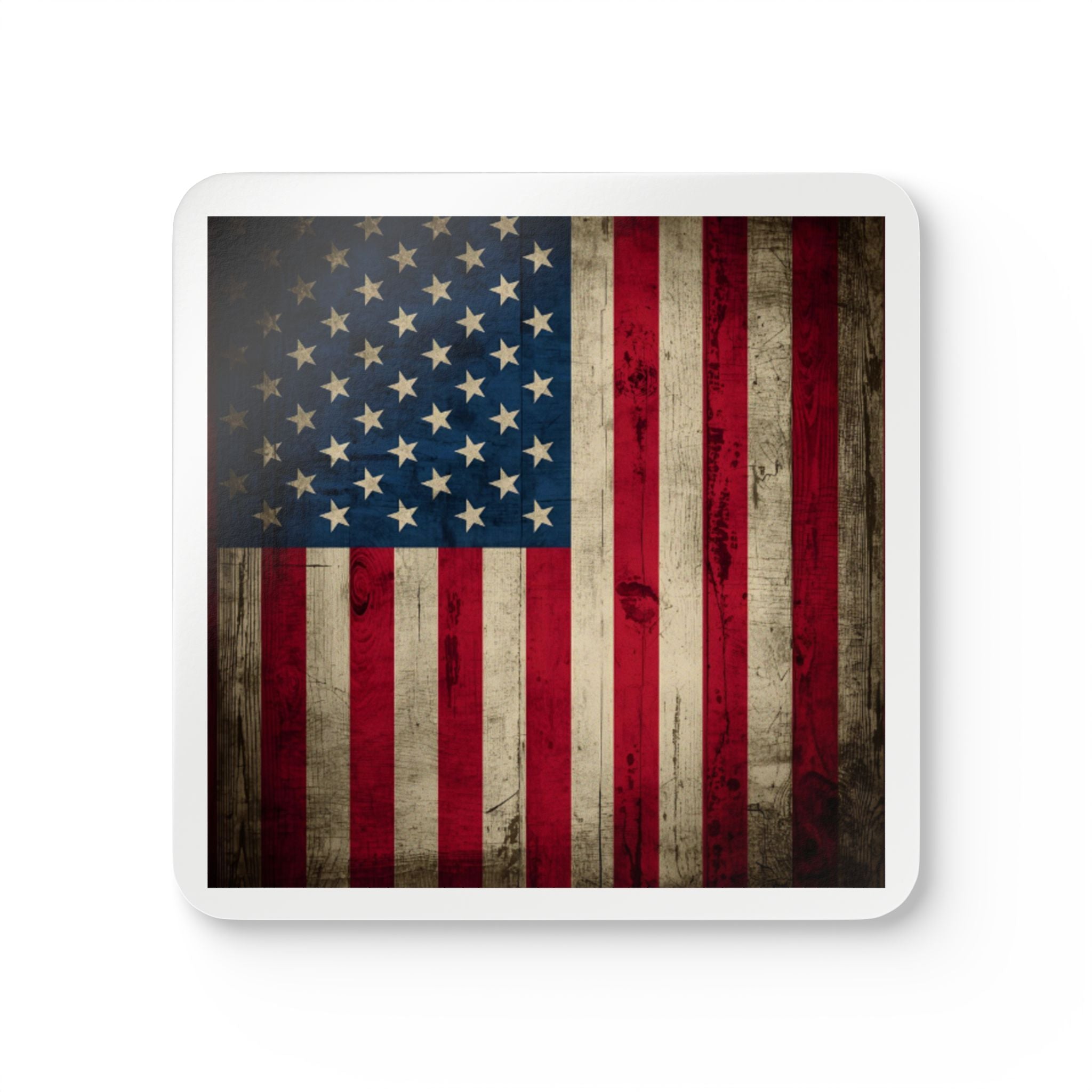 American Flag Cork Coaster Set — Vintage Patriotic Drink Coasters (4-Pack)