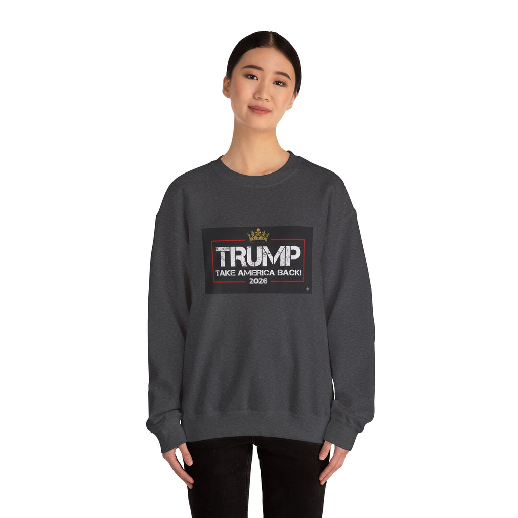 Crewneck Sweatshirt — "TAKE AMERICA BACK" 2028 Political Graphic