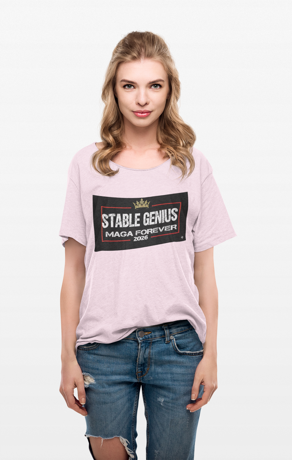 Unisex Heavy Cotton Tee--"Stable Genius MAGA Forever"