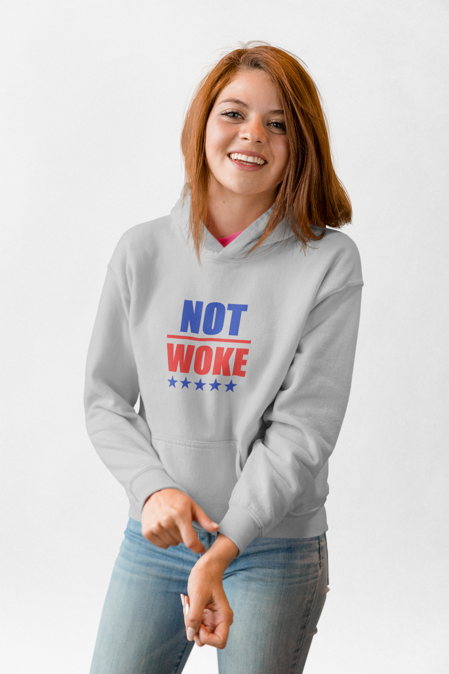 Unisex "Not Woke" Hoodie with Stars