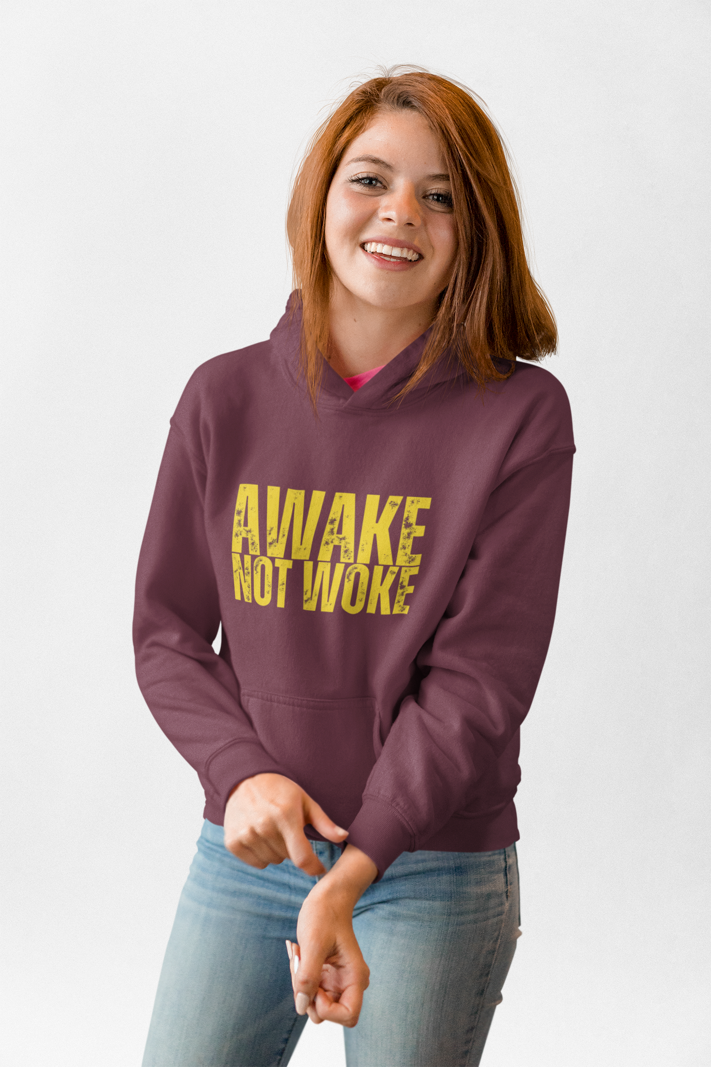 Unisex Heavy Blend™ Hooded Sweatshirt--"Awake Not Woke"