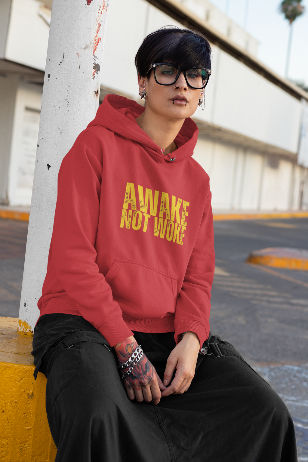 Unisex Heavy Blend™ Hooded Sweatshirt--"Awake Not Woke"