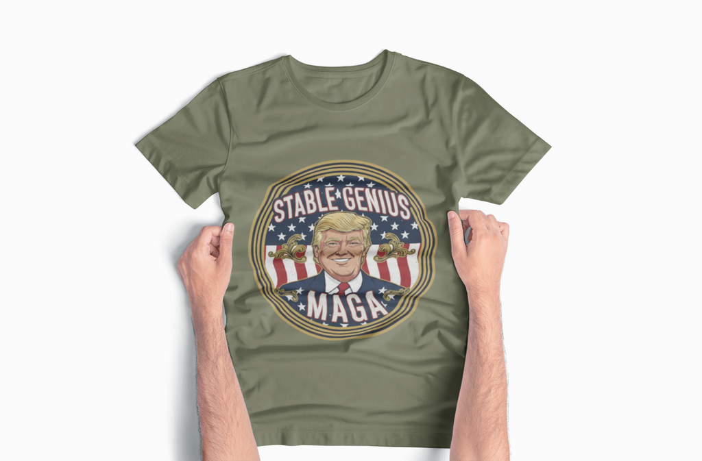 Unisex Heavy Cotton Tee--"Stable Genuis MAGA"