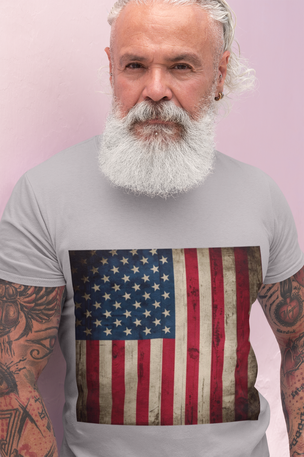 Vintage American Flag T-Shirt — Distressed USA Graphic Tee