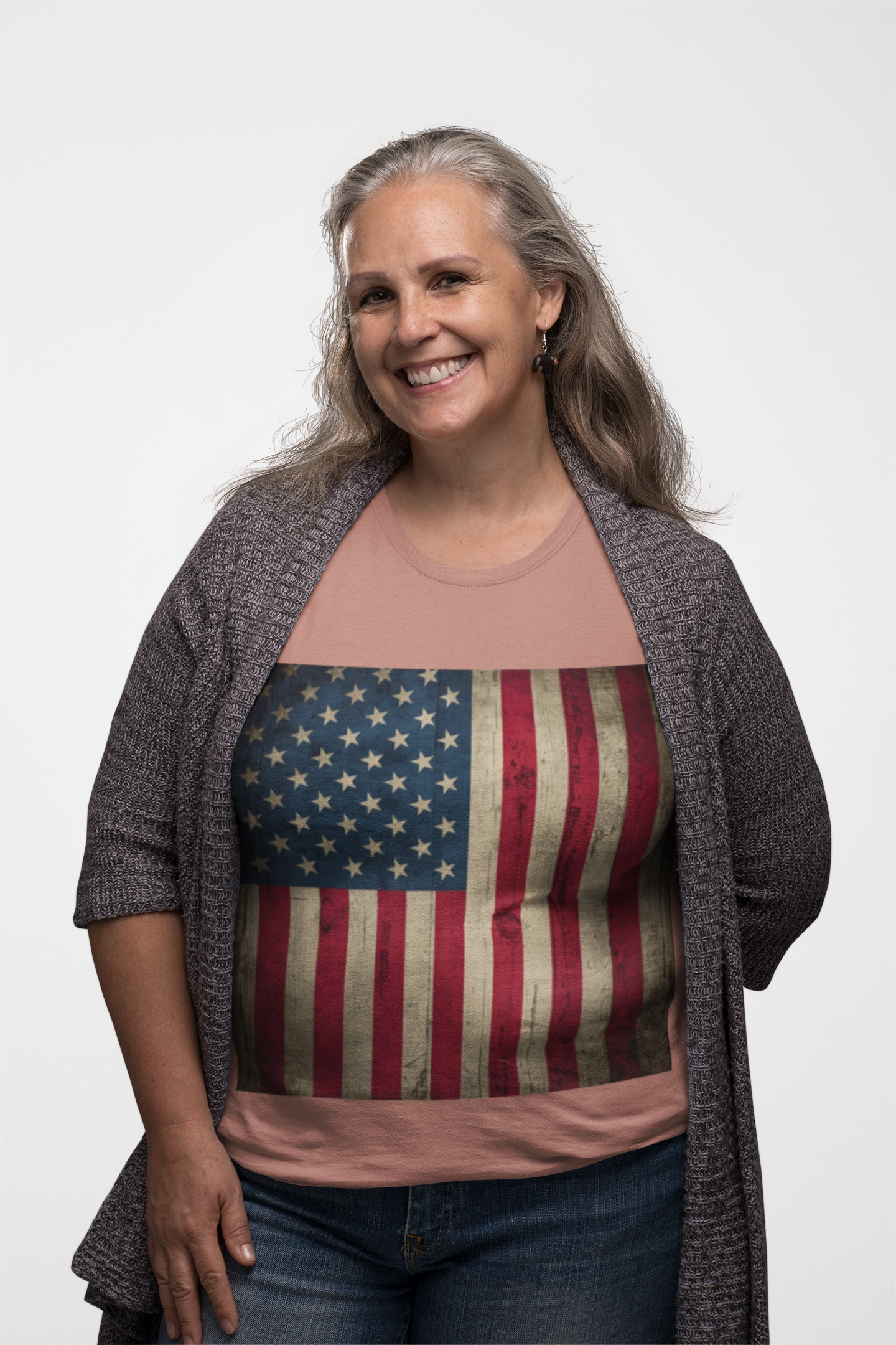 Vintage American Flag T-Shirt — Distressed USA Graphic Tee