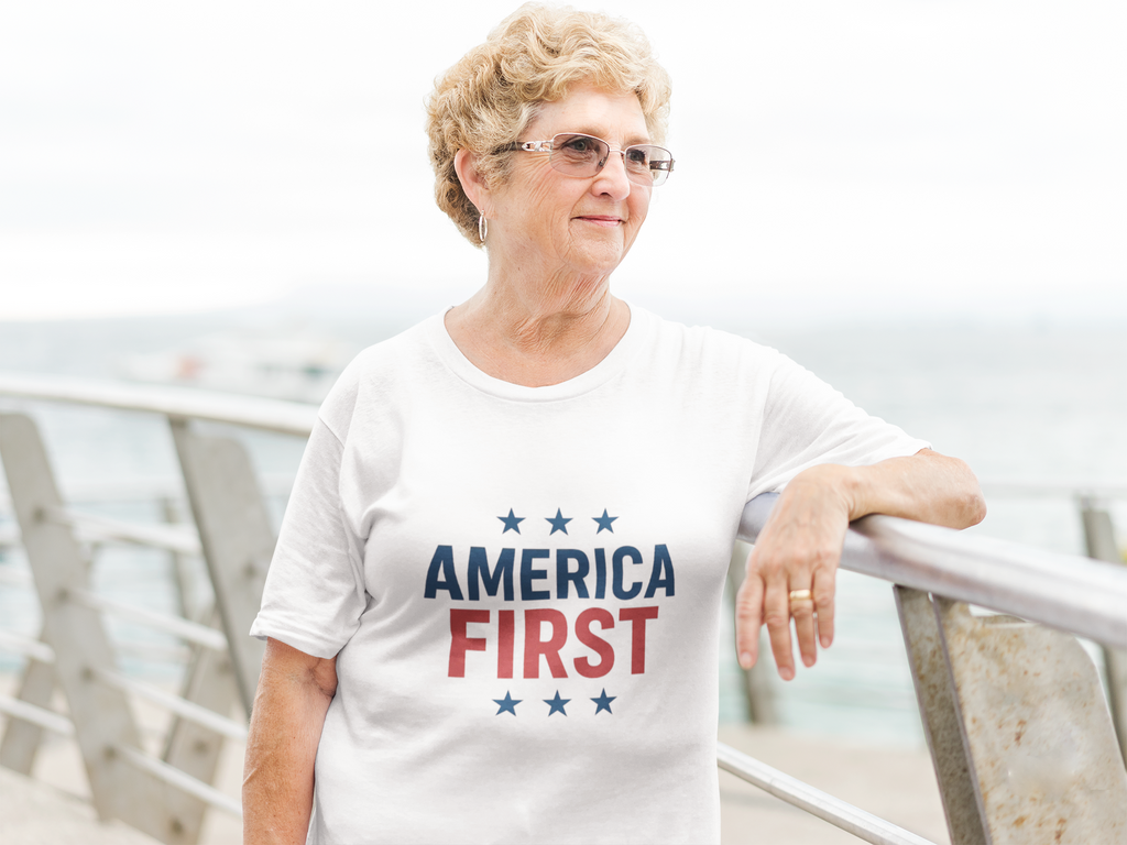 T-Shirt — "America First" Patriotic Graphic Tee