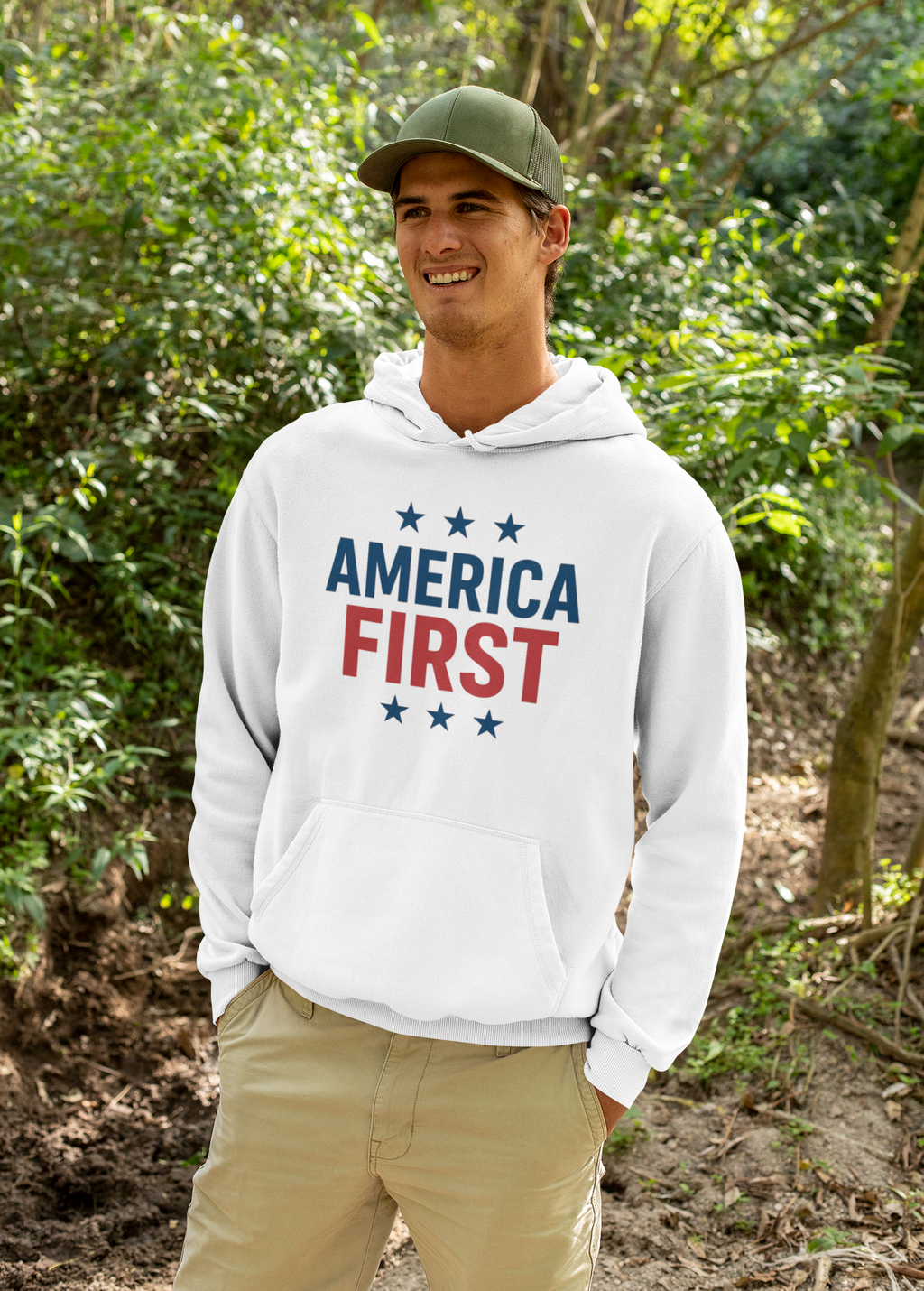 America First Sweatshirt — Patriotic Crewneck Pullover