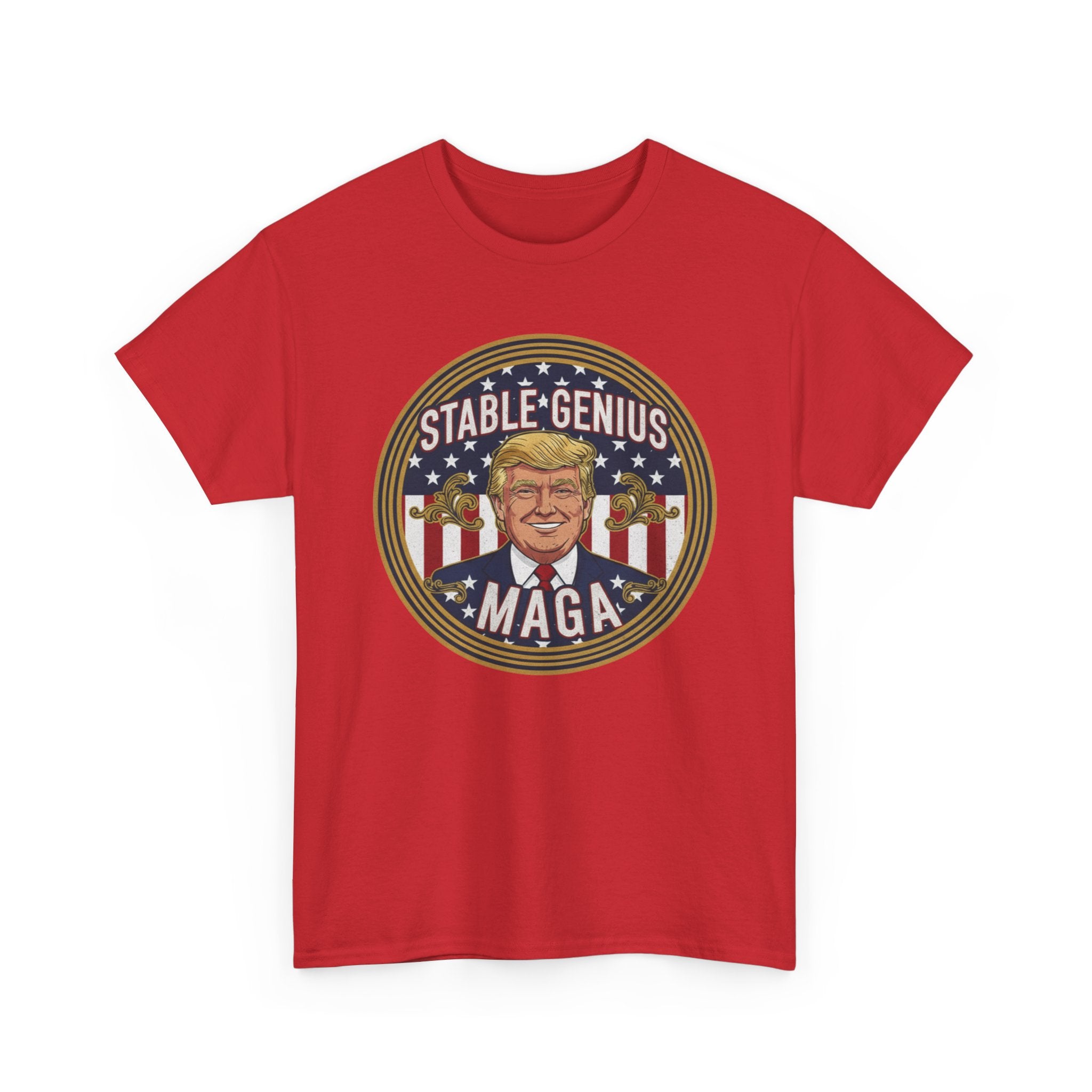 Unisex Heavy Cotton Tee--"Stable Genuis MAGA"